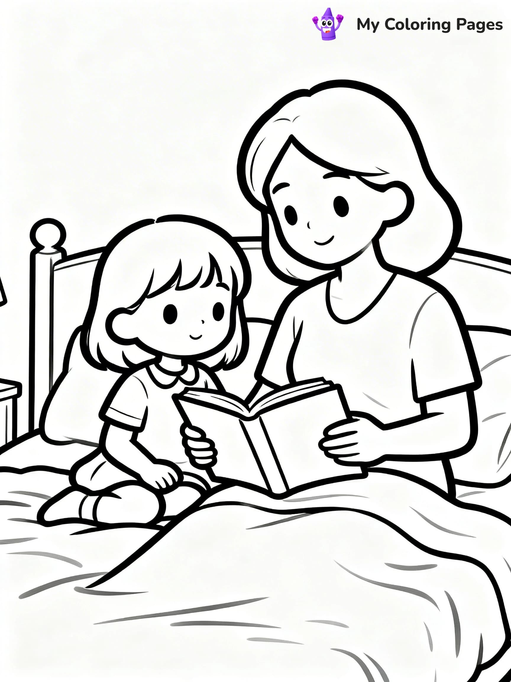 Mom And Daughter Coloring Pages - 6