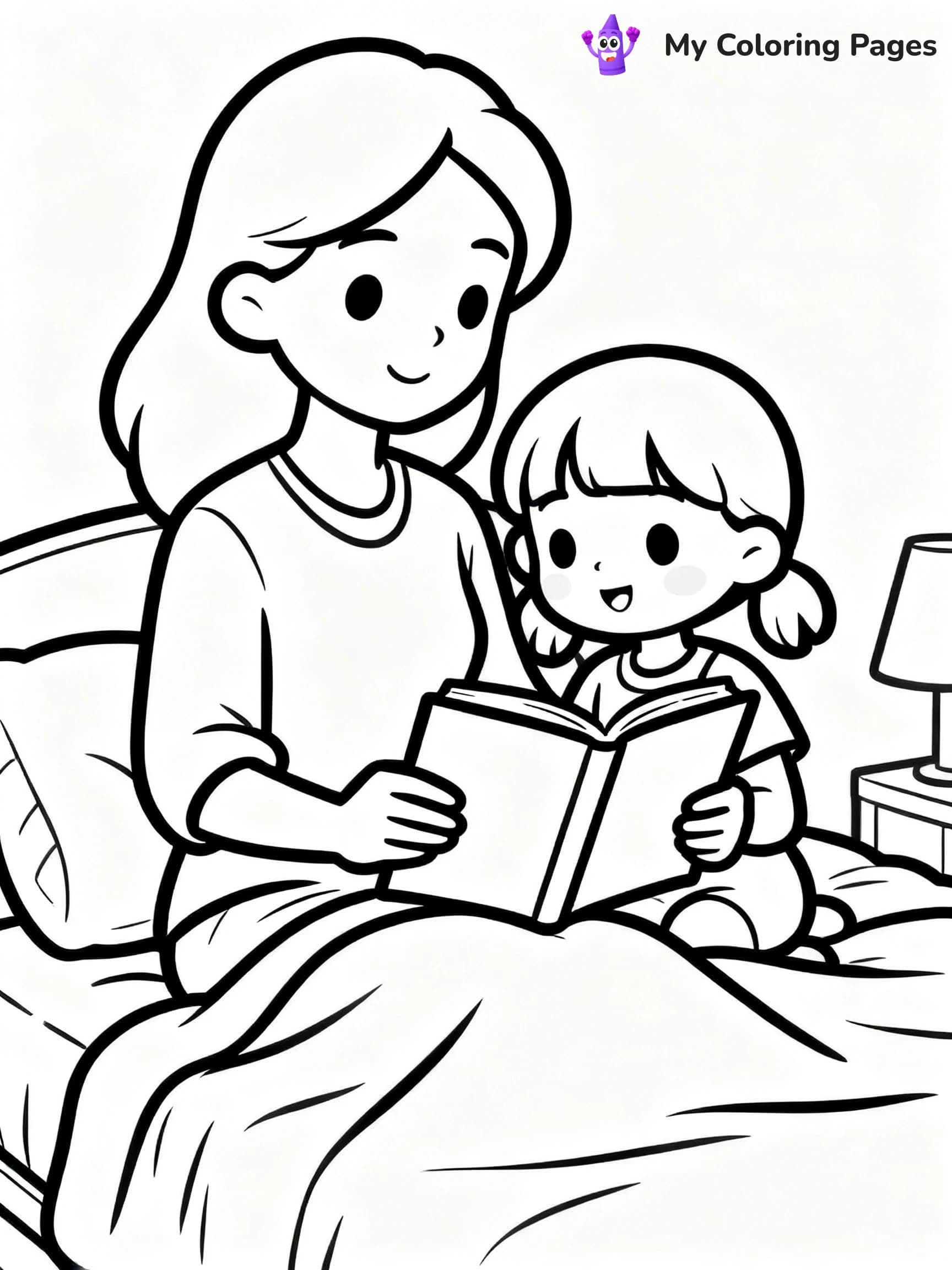 Mom And Daughter Coloring Pages - 5