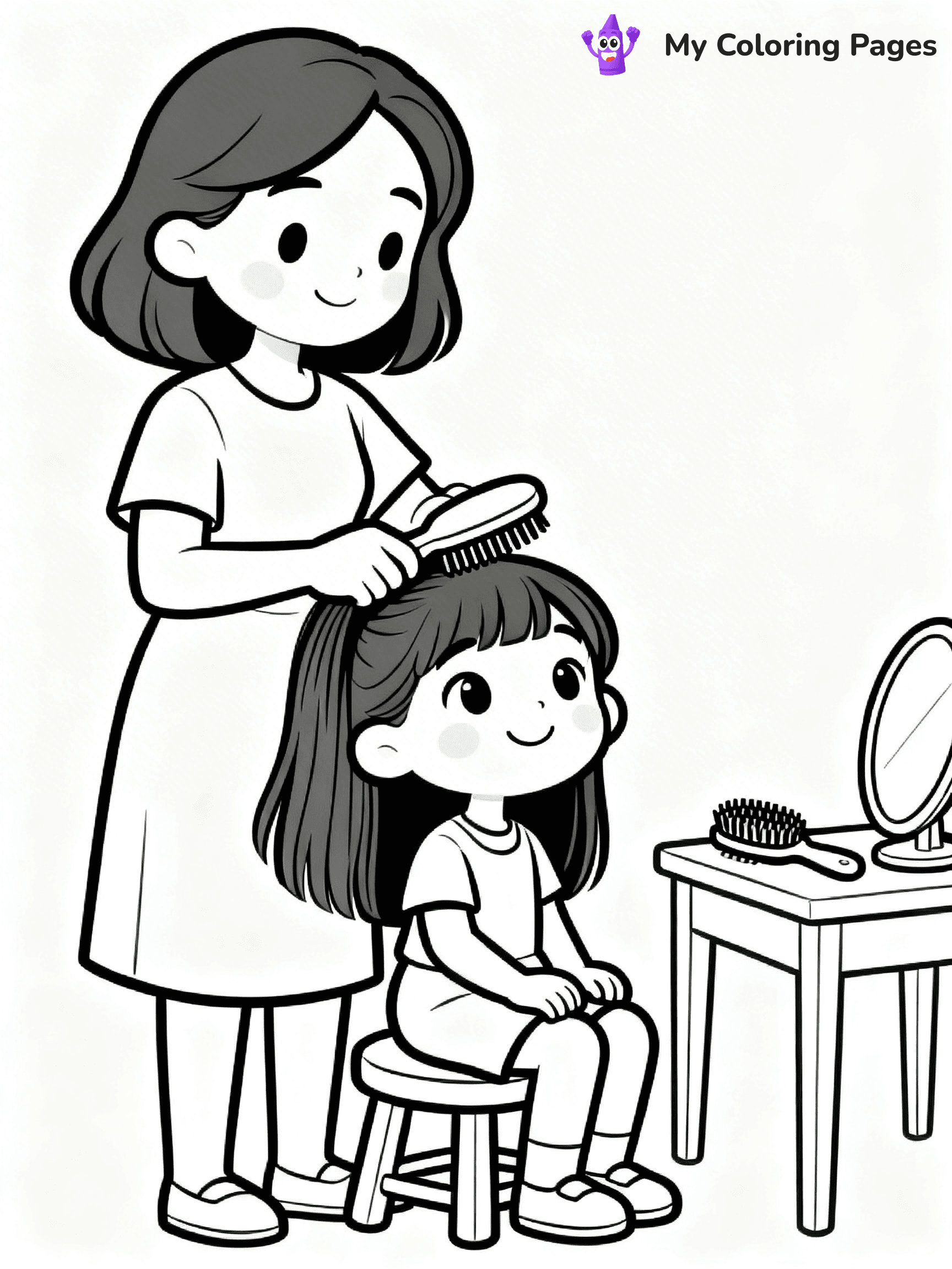 Mom And Daughter Coloring Pages - 4