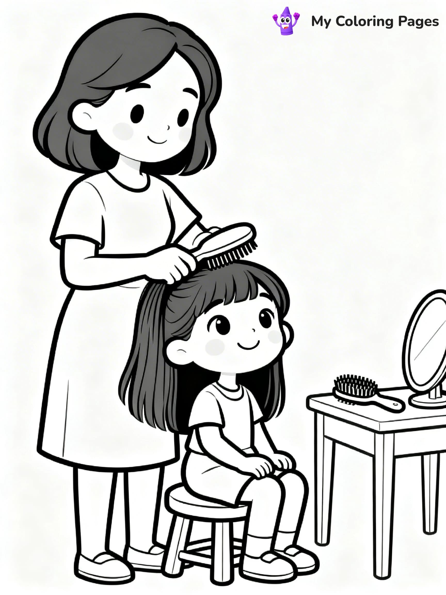 Mom And Daughter Coloring Pages - 4