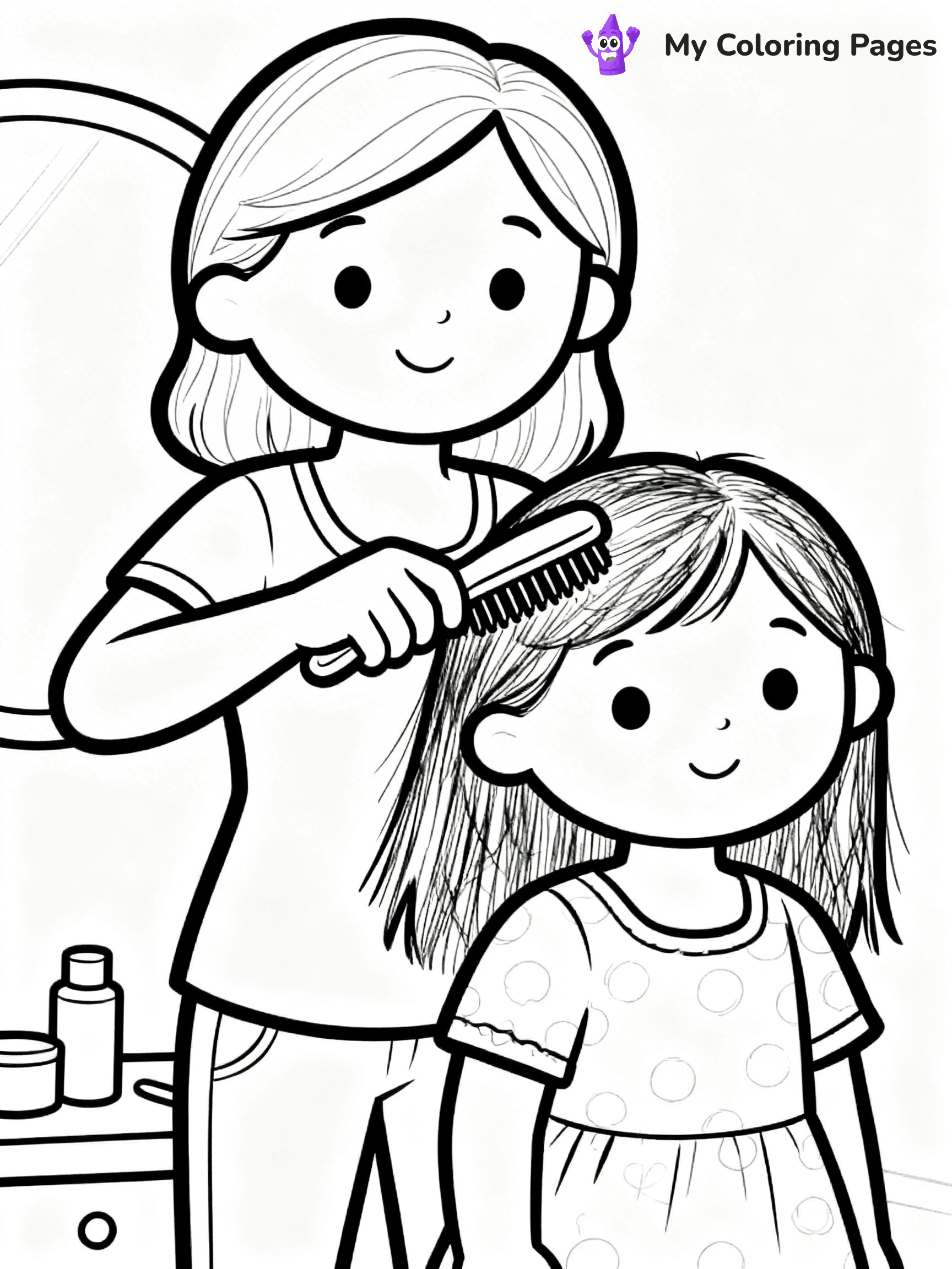 Mom And Daughter Coloring Pages - 3