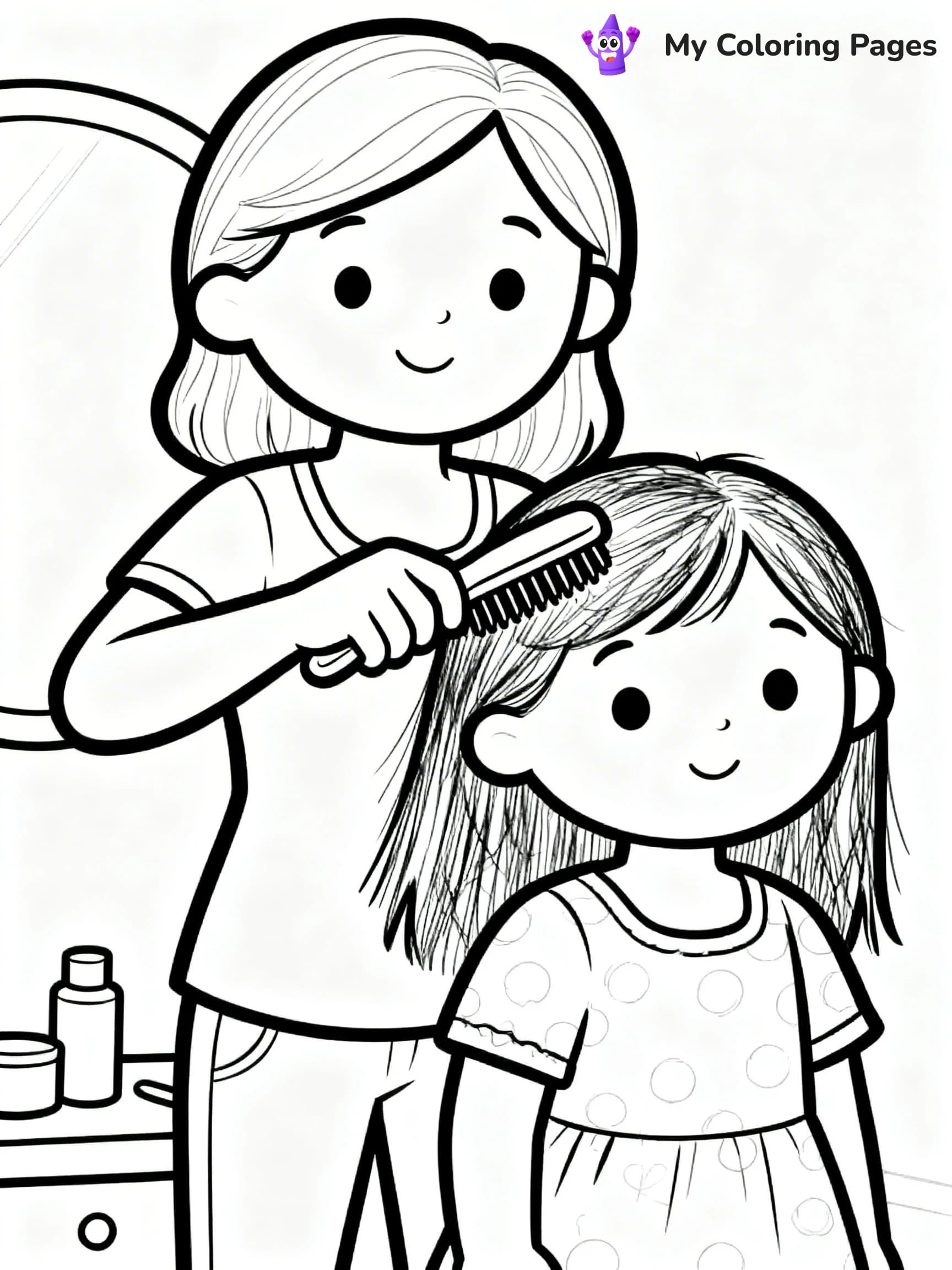 Mom And Daughter Coloring Pages - 3