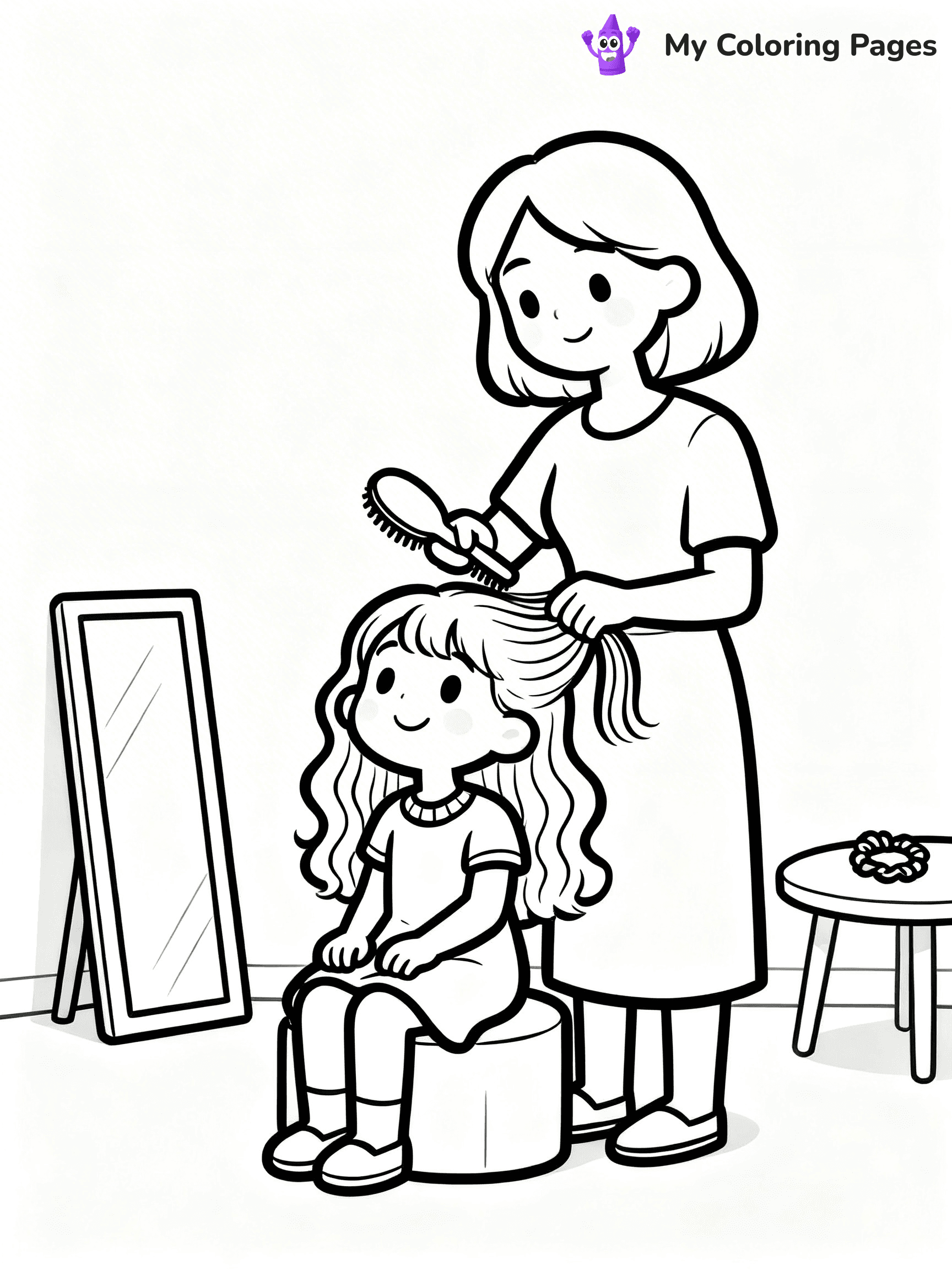 Mom And Daughter Coloring Pages - 2