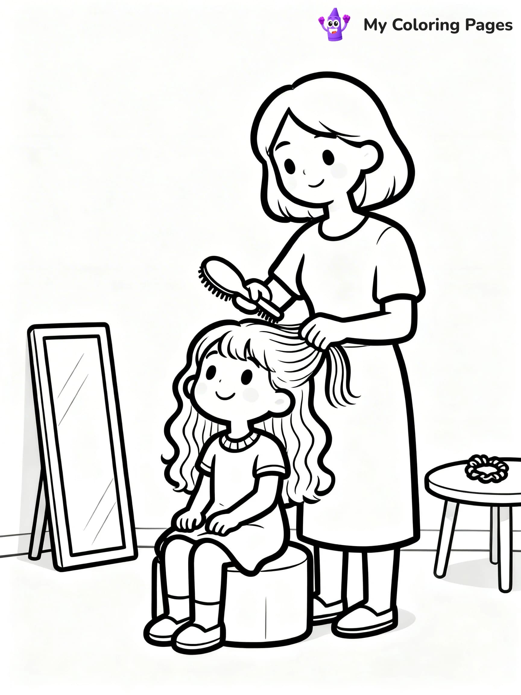 Mom And Daughter Coloring Pages - 2