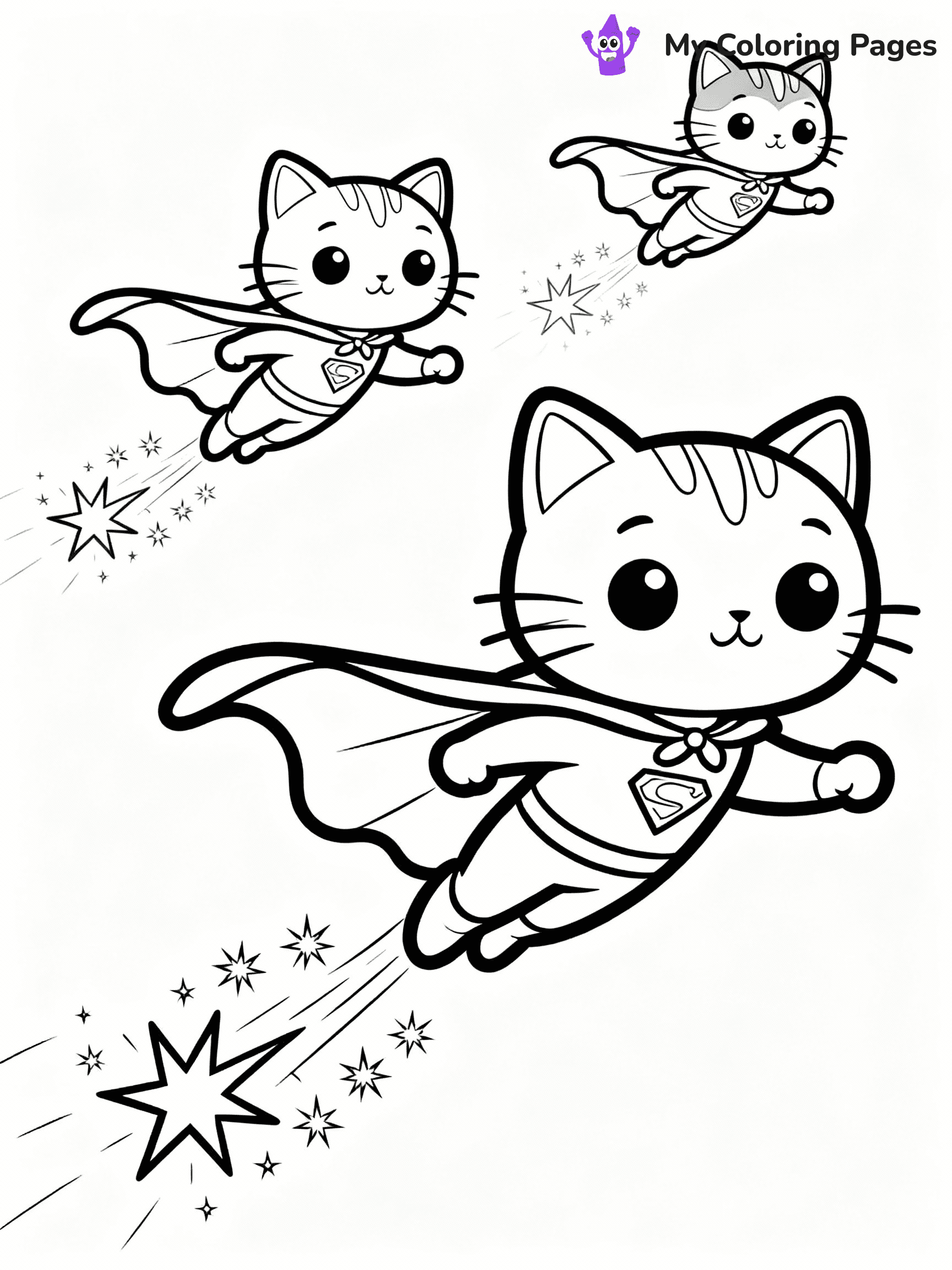 Super Kitties Coloring Pages - 25