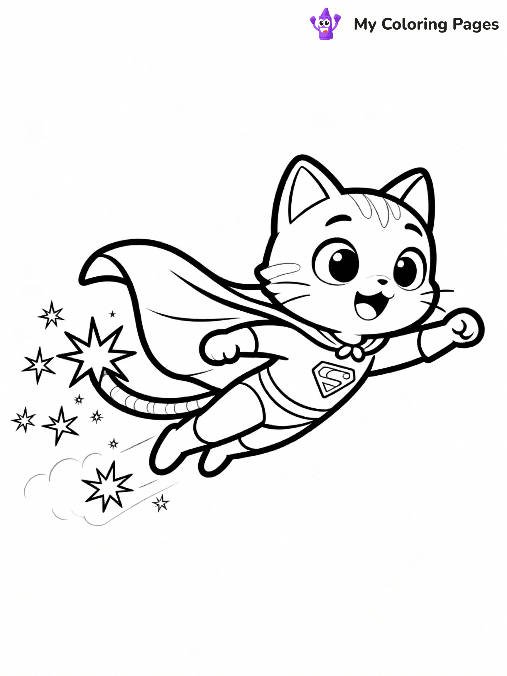 Super Kitties Coloring Pages - 24