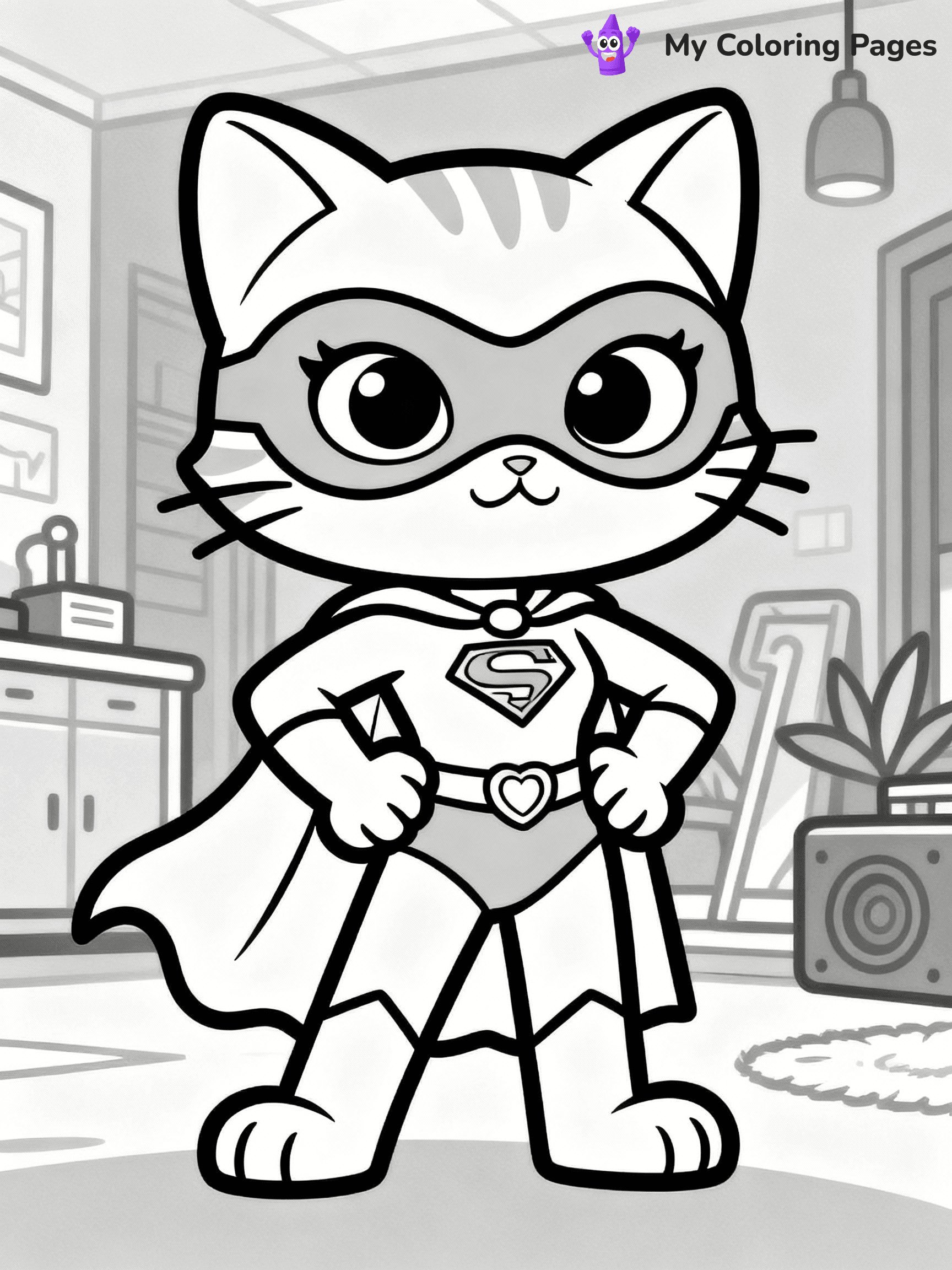 Super Kitties Coloring Pages - 17