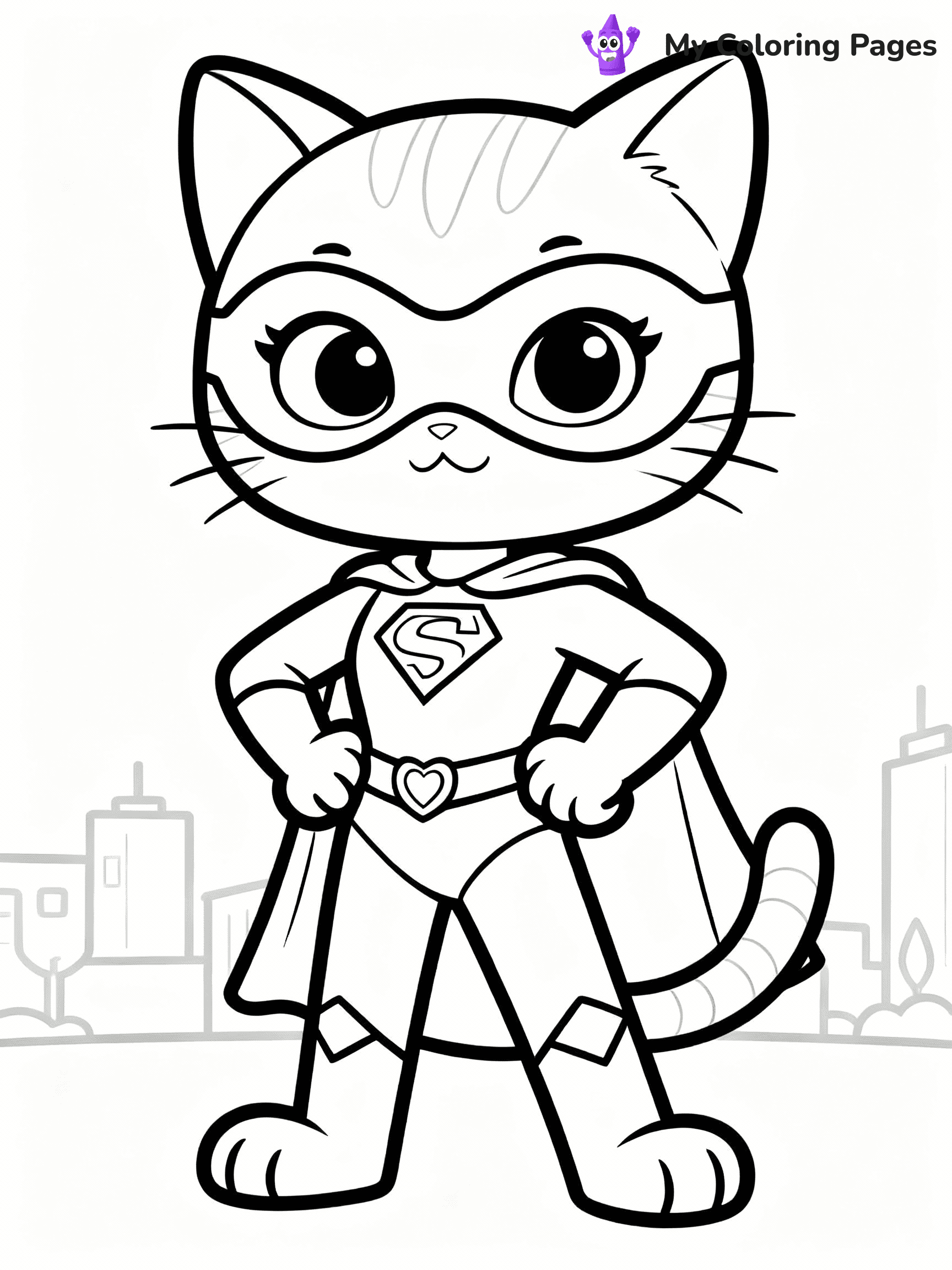 Super Kitties Coloring Pages - 16