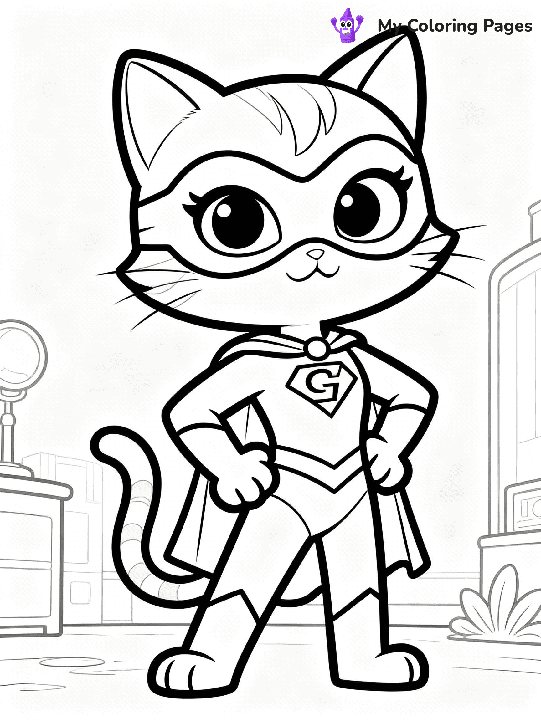 Super Kitties Coloring Pages - 15