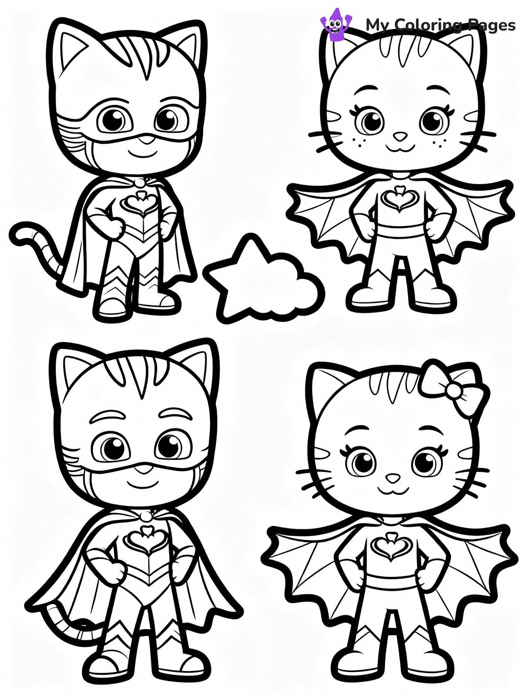 Super Kitties Coloring Pages - 2