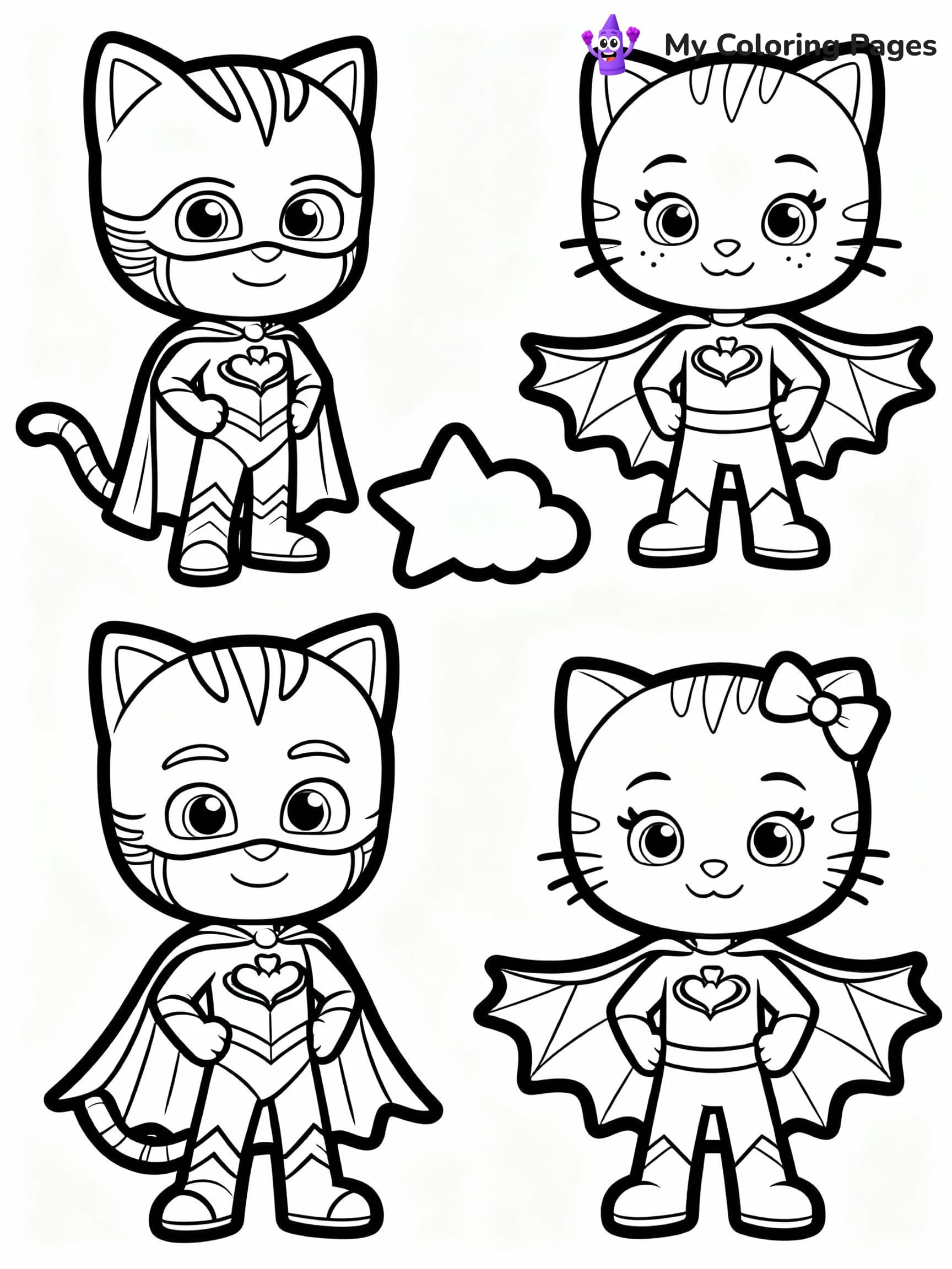 Super Kitties Coloring Pages - 2