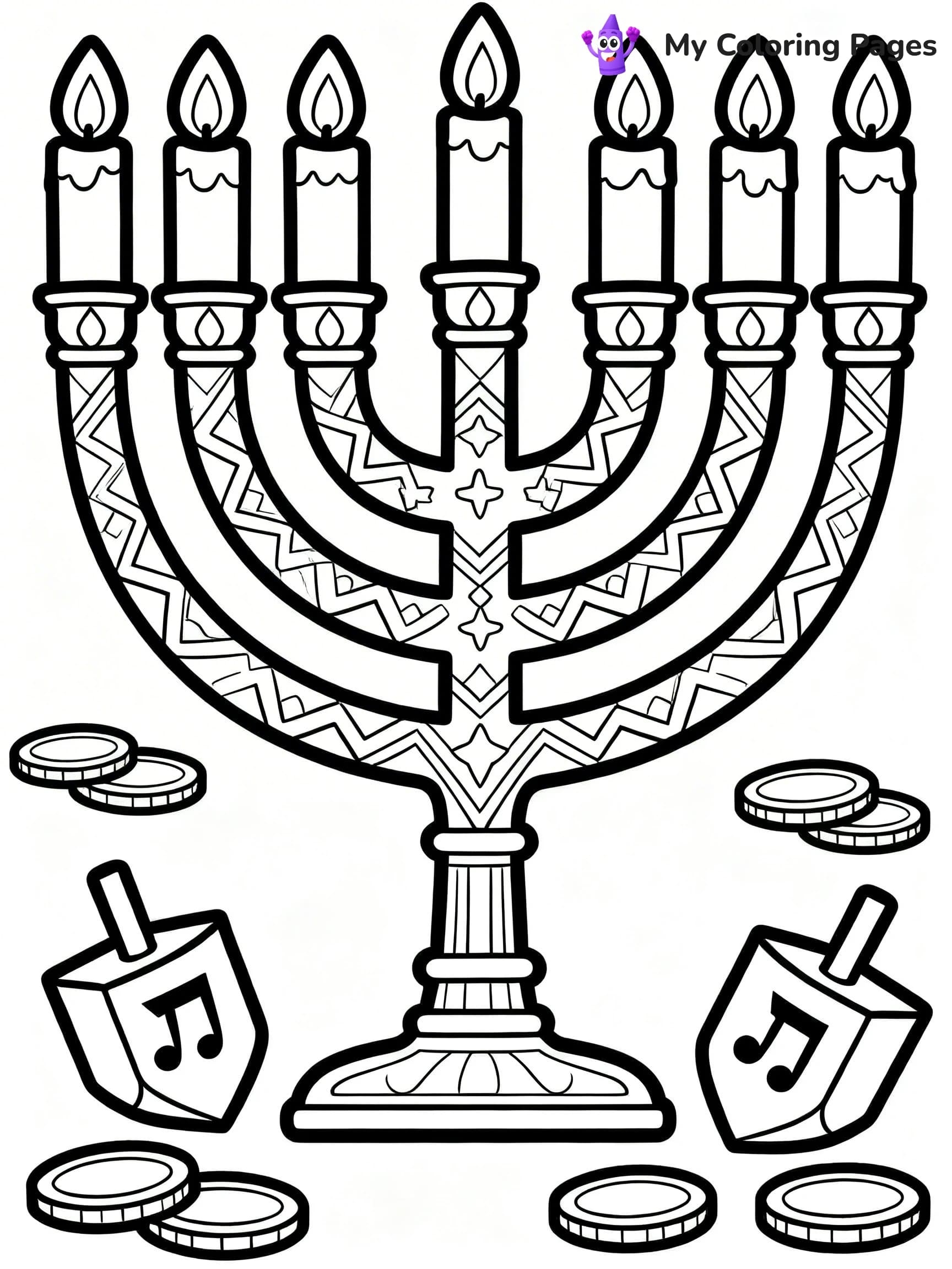 Menorah Coloring Pages - 19