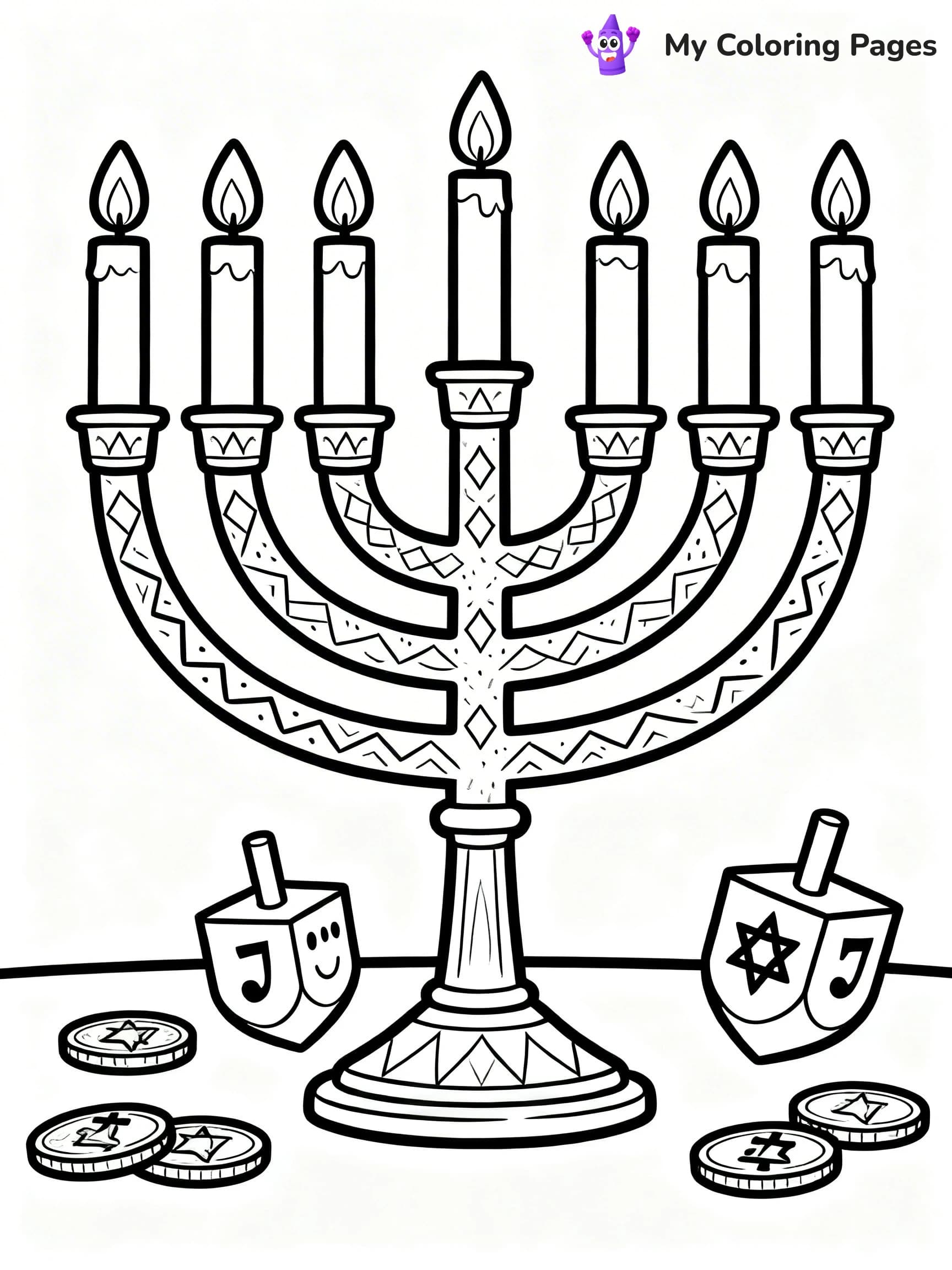 Menorah Coloring Pages - 18