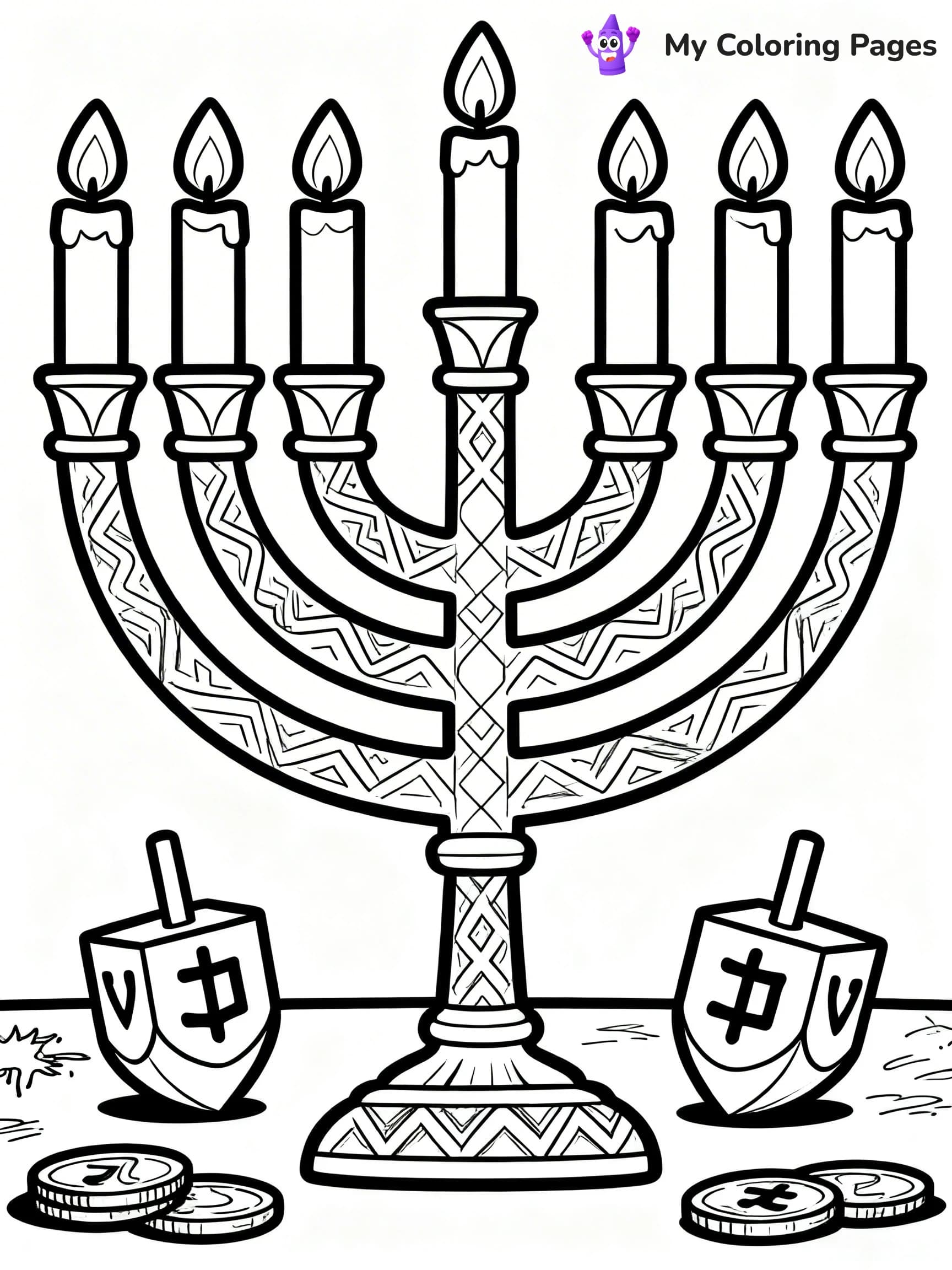 Menorah Coloring Pages - 17
