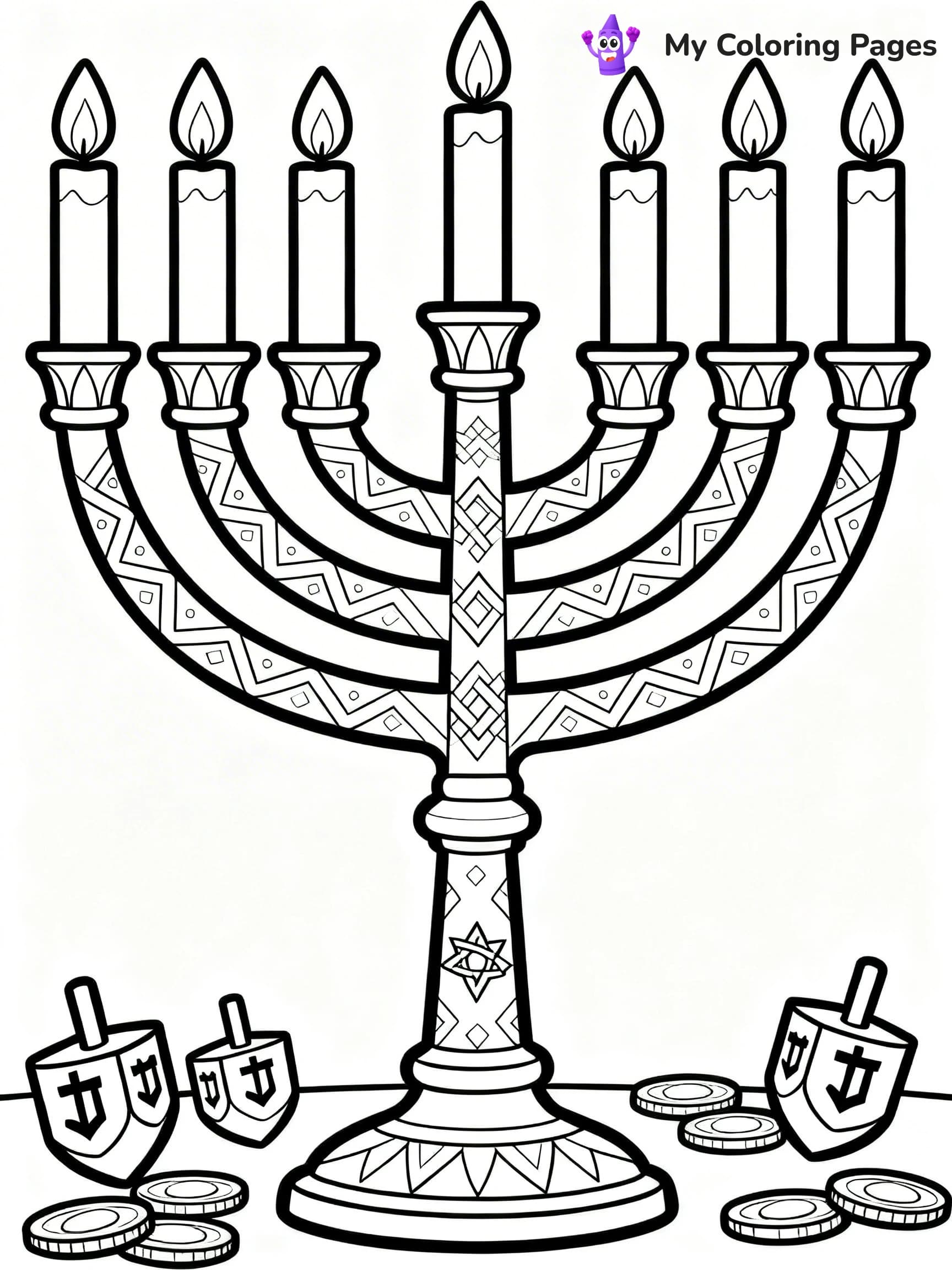 Menorah Coloring Pages - 16