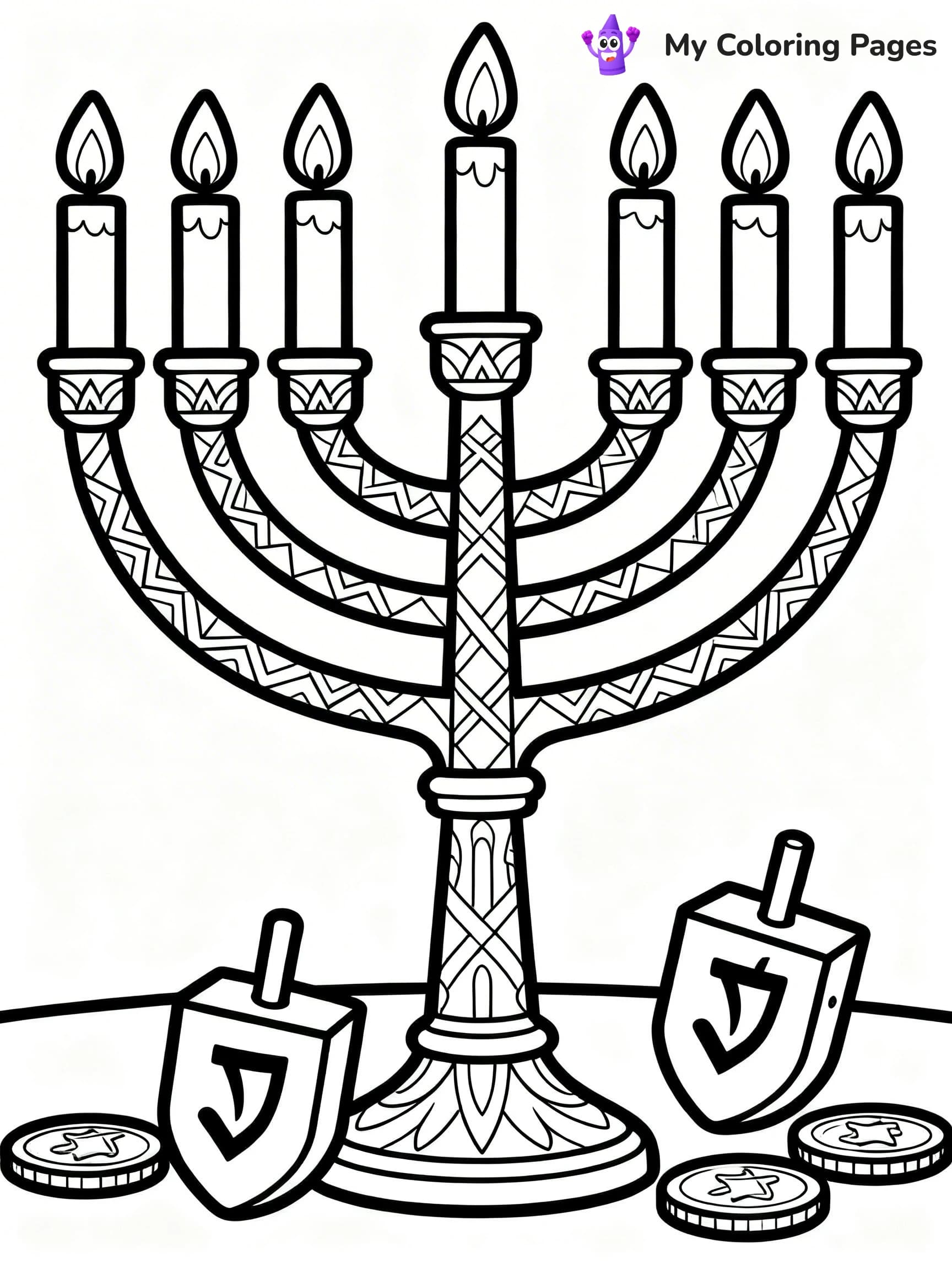 Menorah Coloring Pages - 14