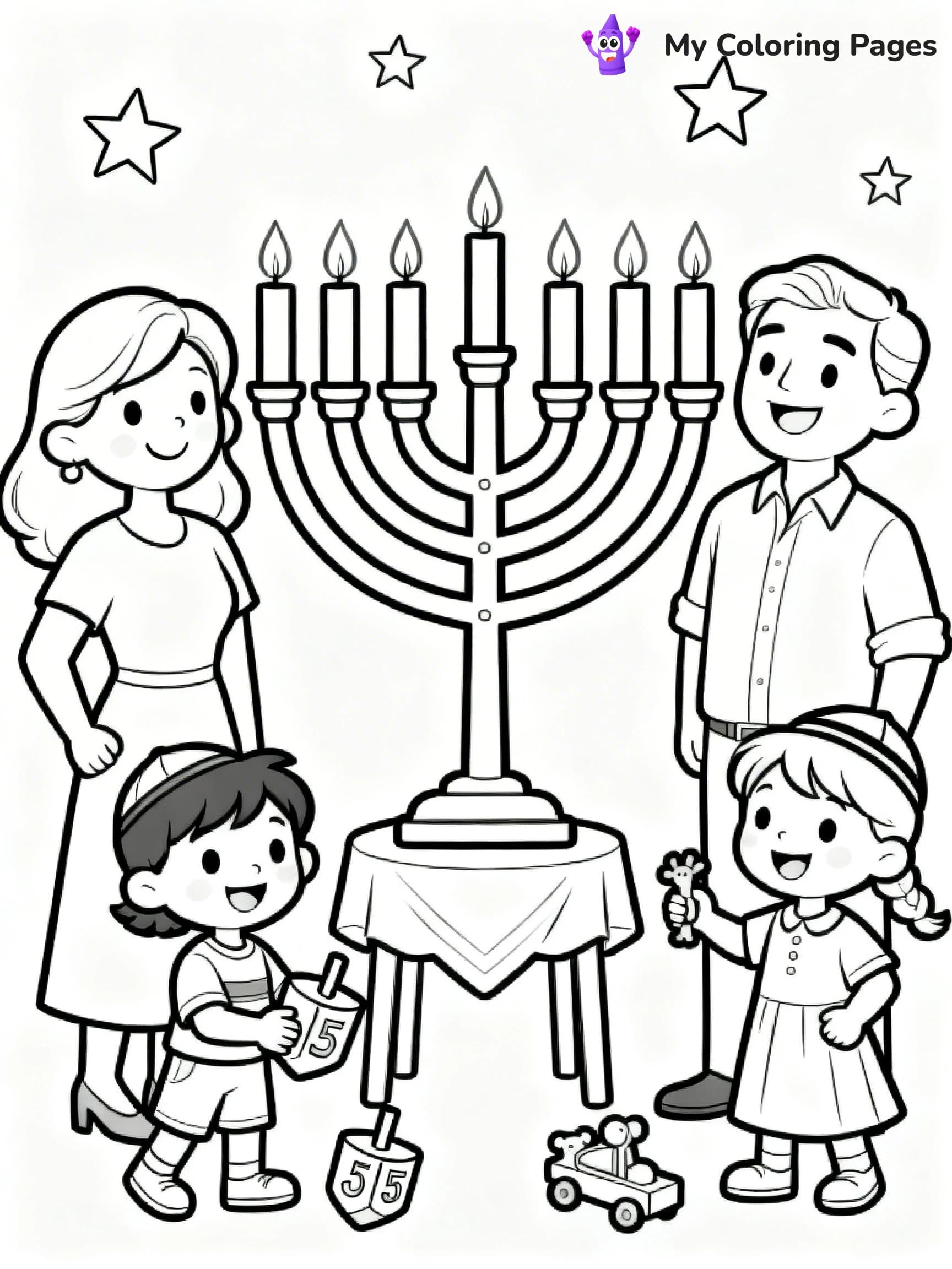 Menorah Coloring Pages - 6
