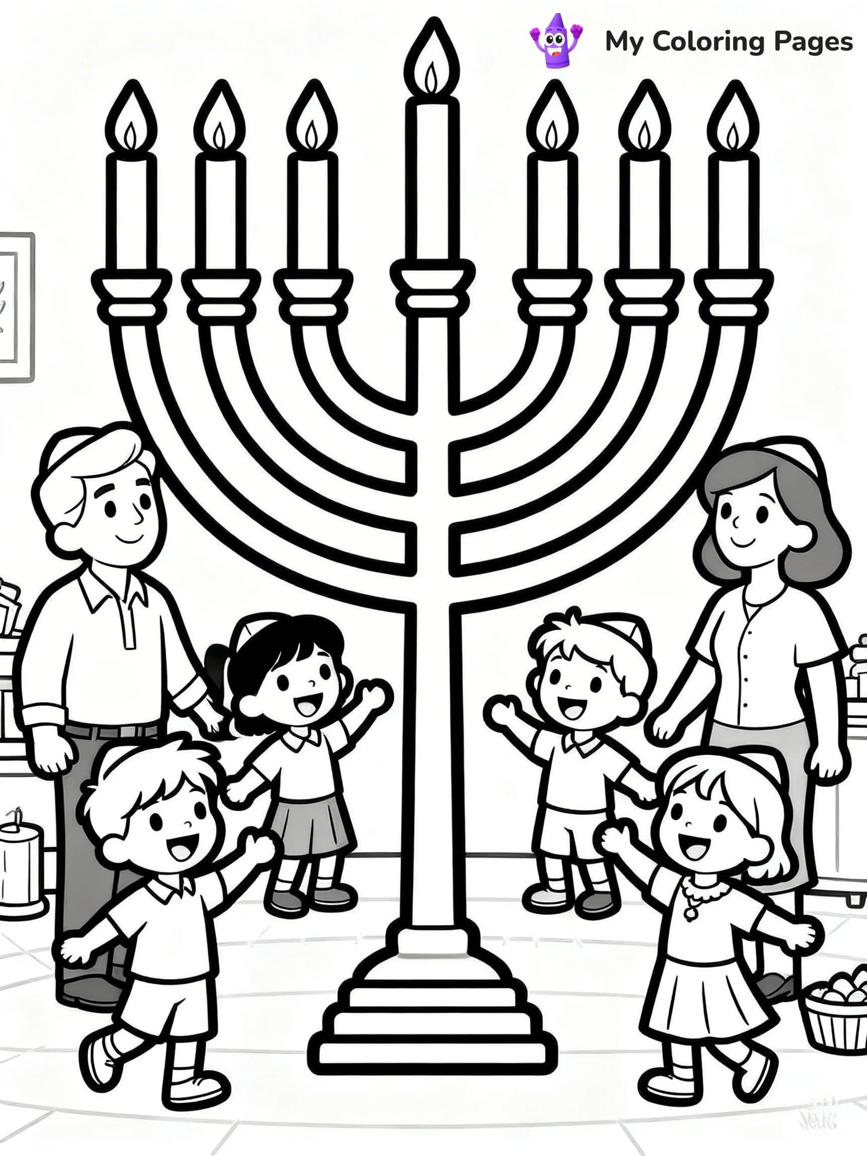 Menorah Coloring Pages - 4