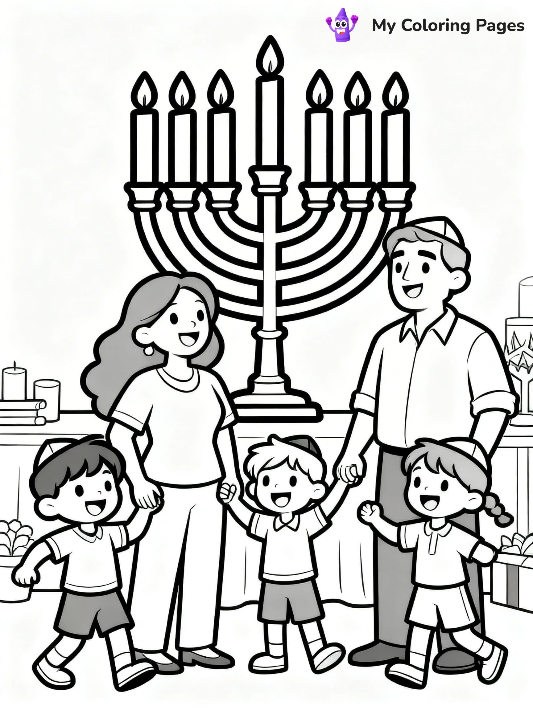 Menorah Coloring Pages - 1
