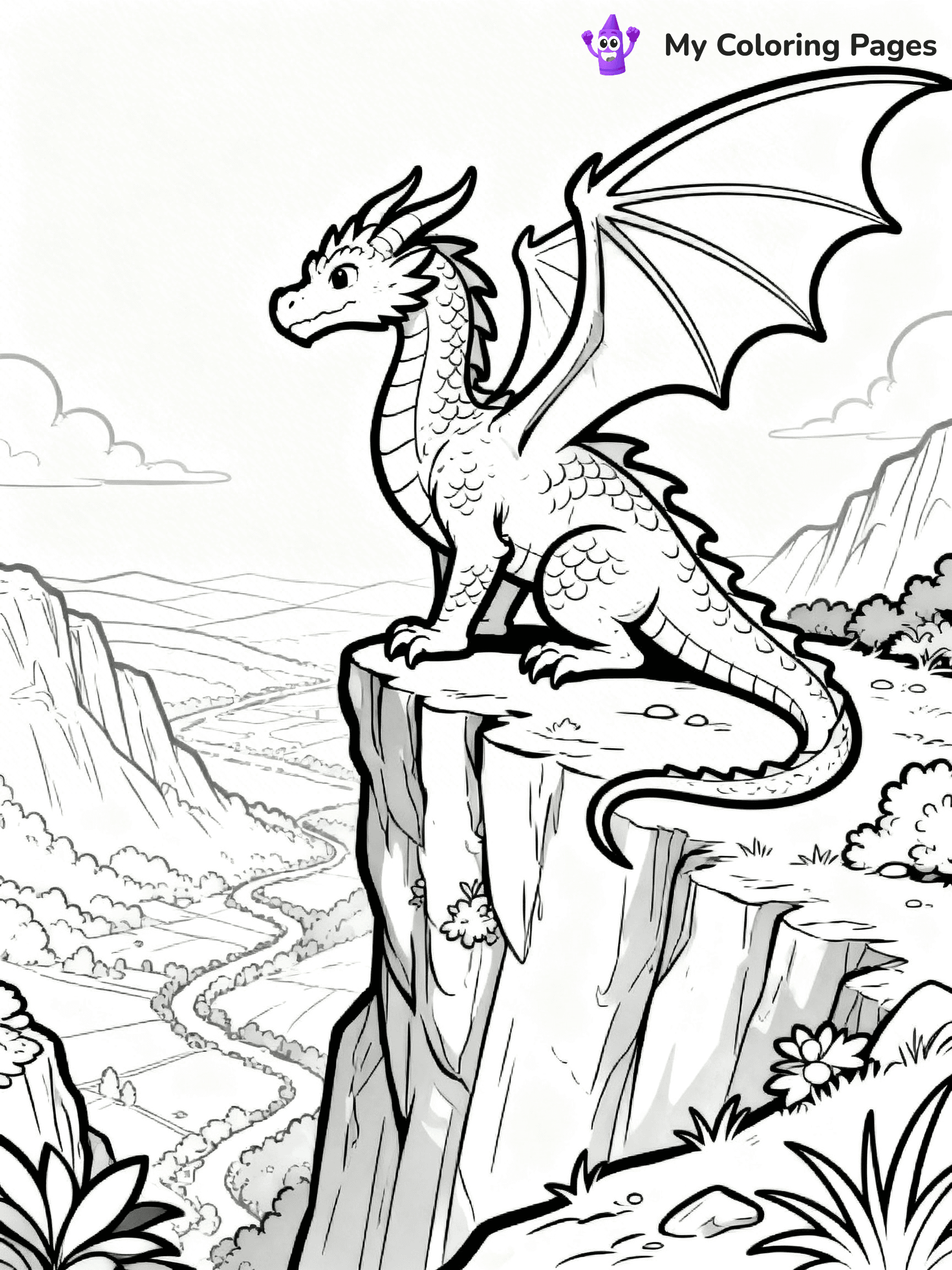 Realistic Dragon Coloring Pages For Adults - 94