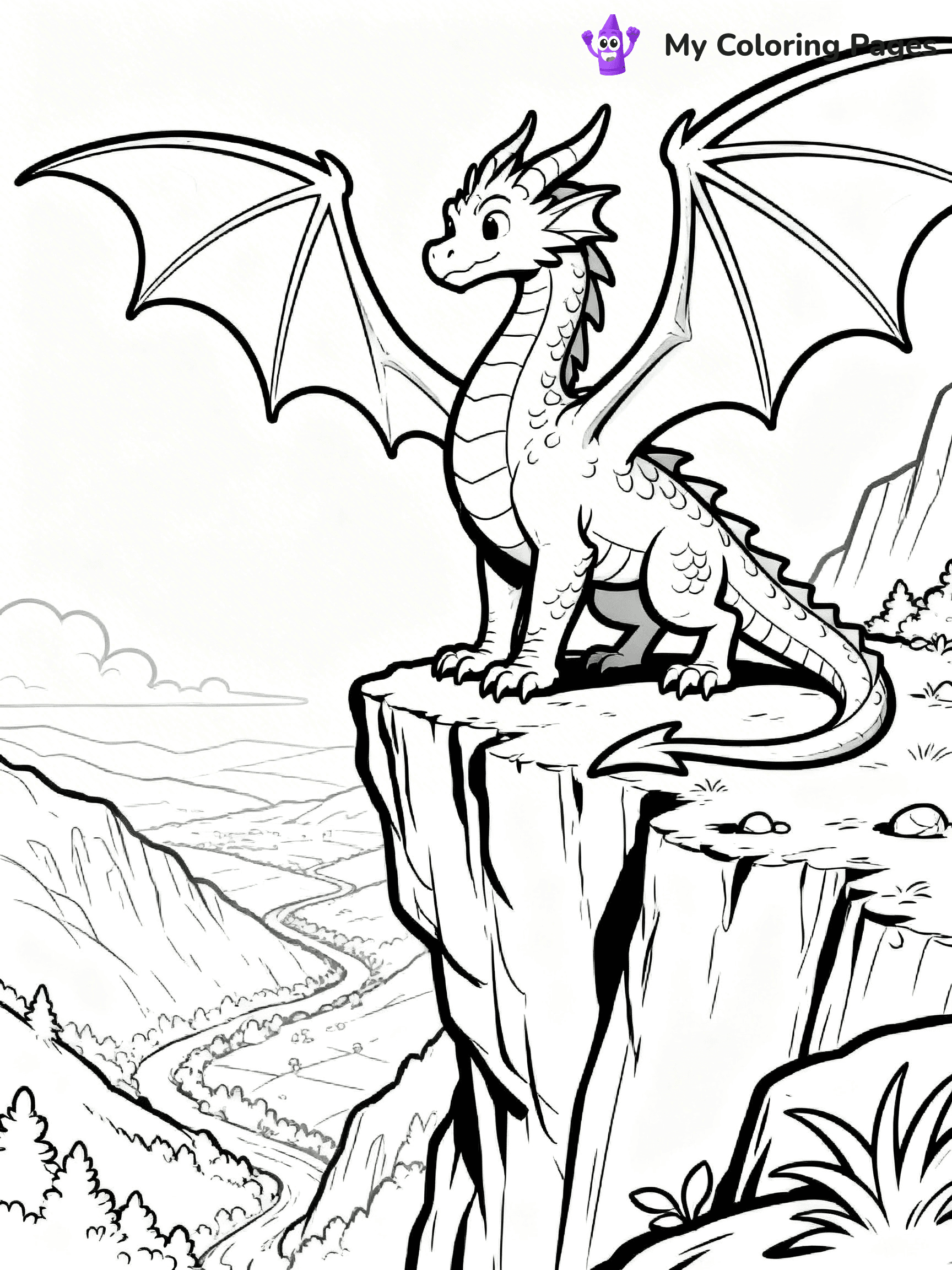 Realistic Dragon Coloring Pages For Adults - 93