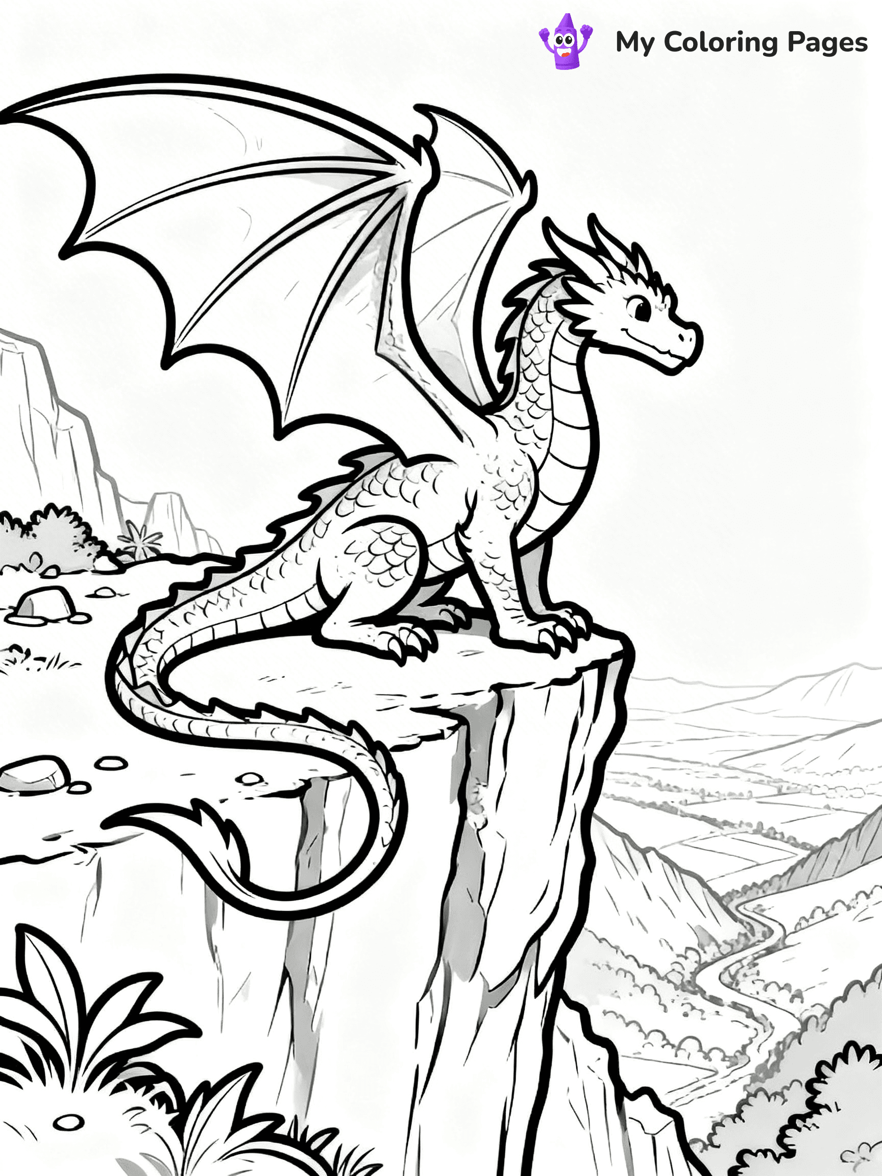 Realistic Dragon Coloring Pages For Adults - 92