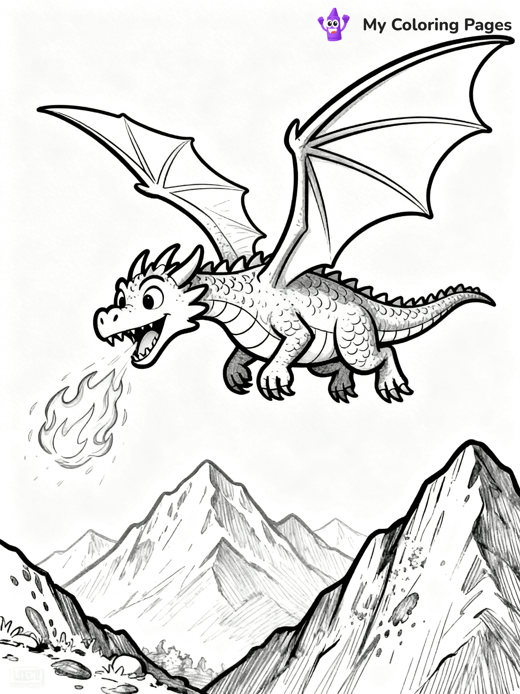 Realistic Dragon Coloring Pages For Adults - 77