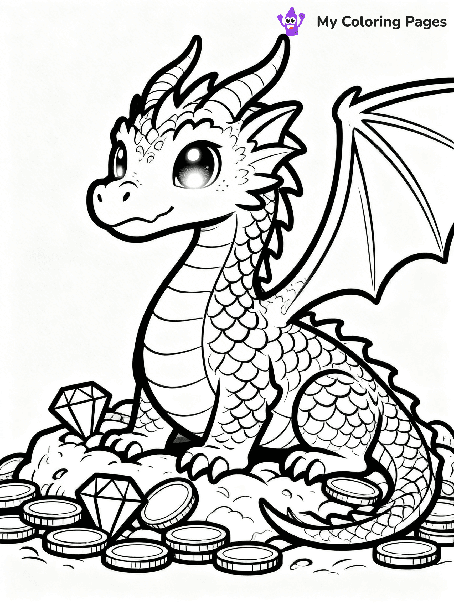 Realistic Dragon Coloring Pages For Adults - 73