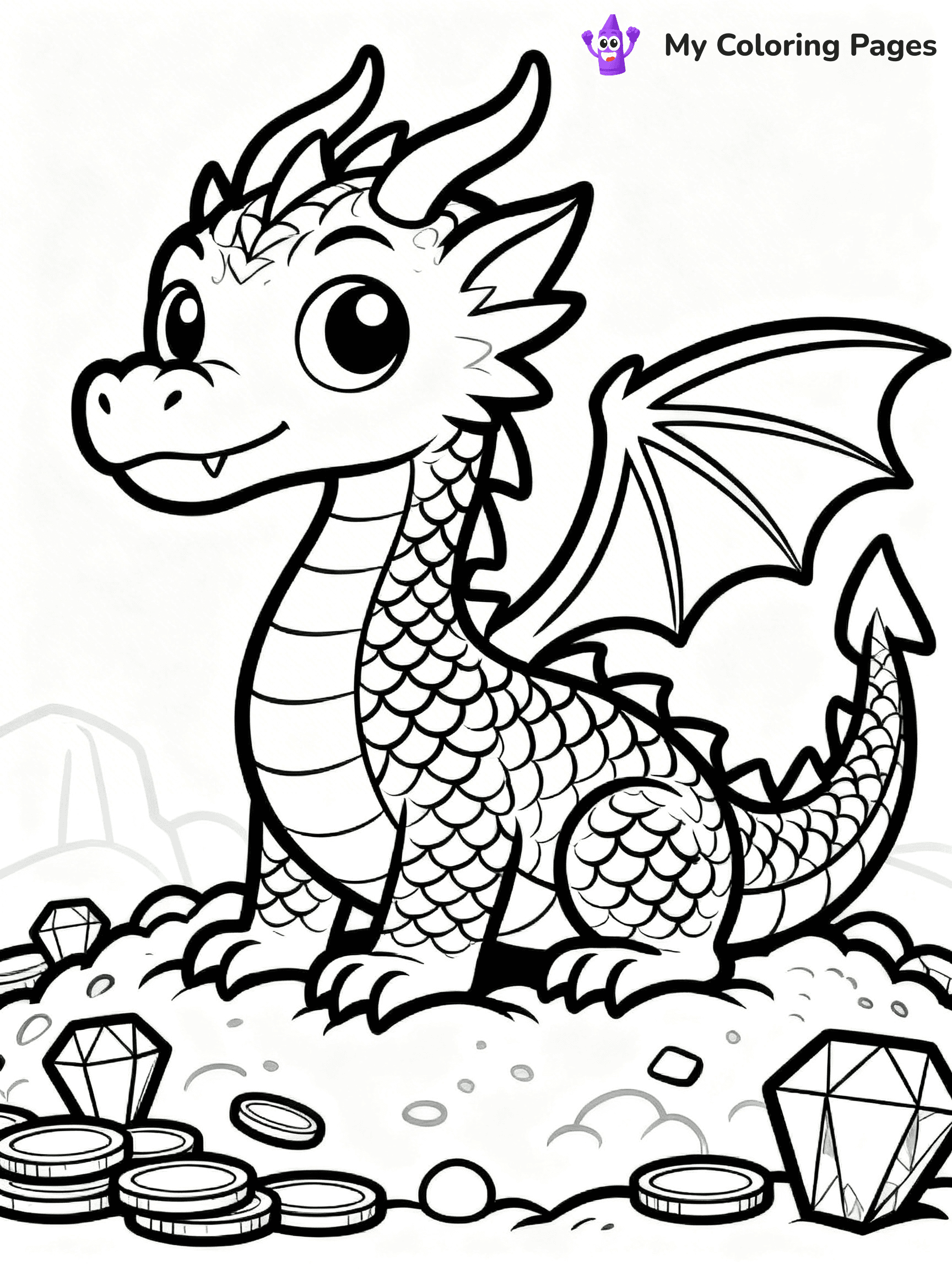 Realistic Dragon Coloring Pages For Adults - 71