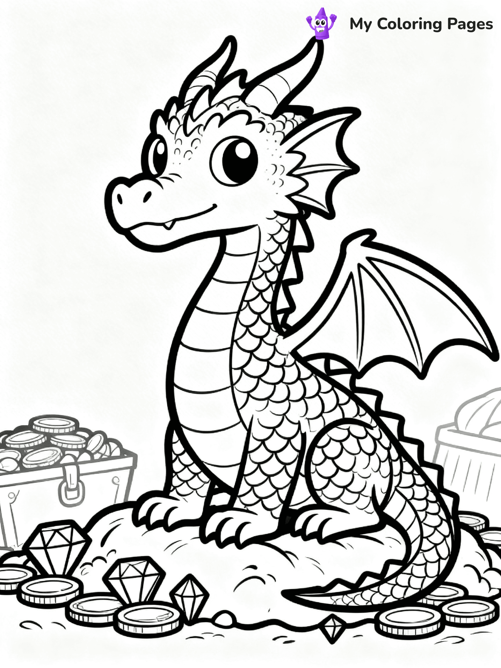 Realistic Dragon Coloring Pages For Adults - 69