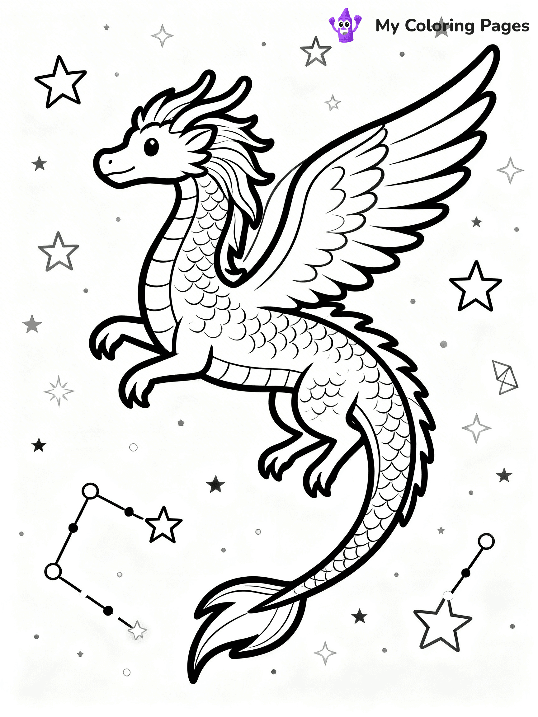 Realistic Dragon Coloring Pages For Adults - 59