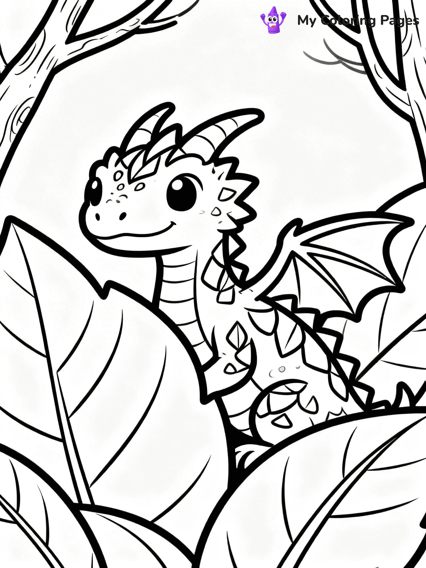 Realistic Dragon Coloring Pages For Adults - 47