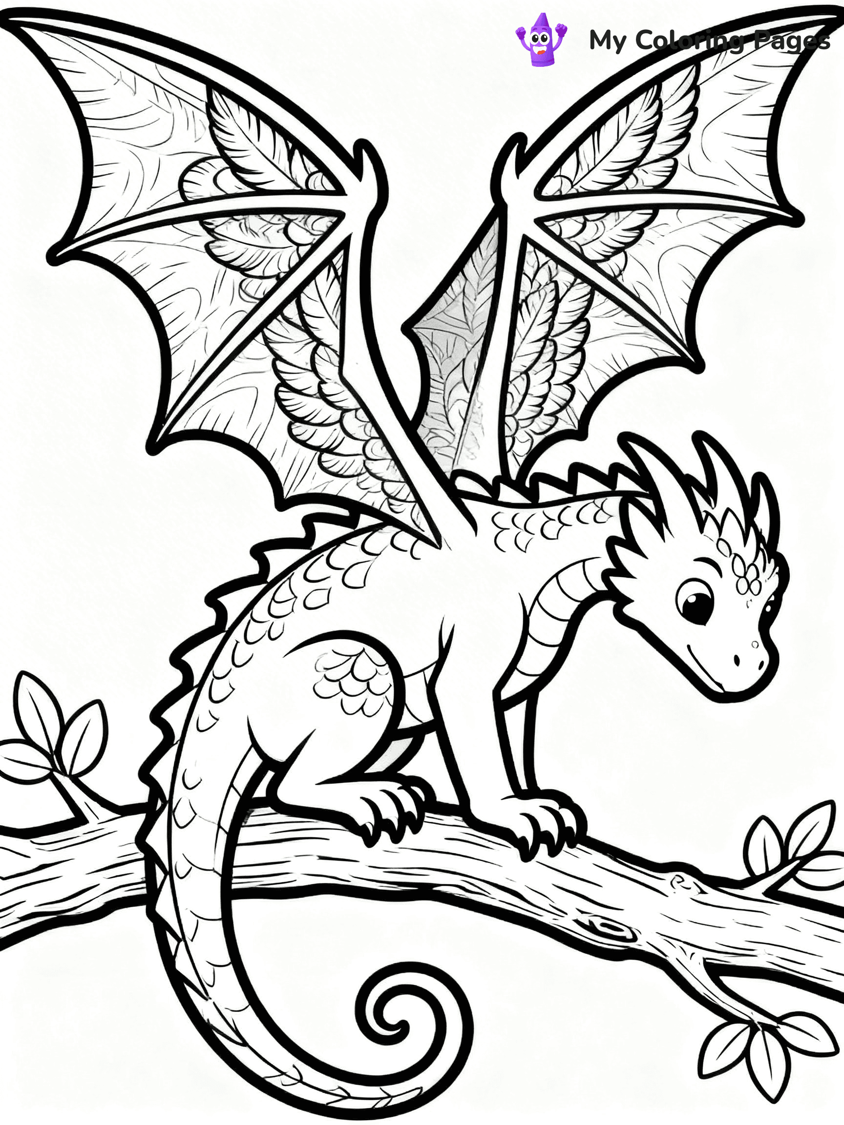 Realistic Dragon Coloring Pages For Adults - 33