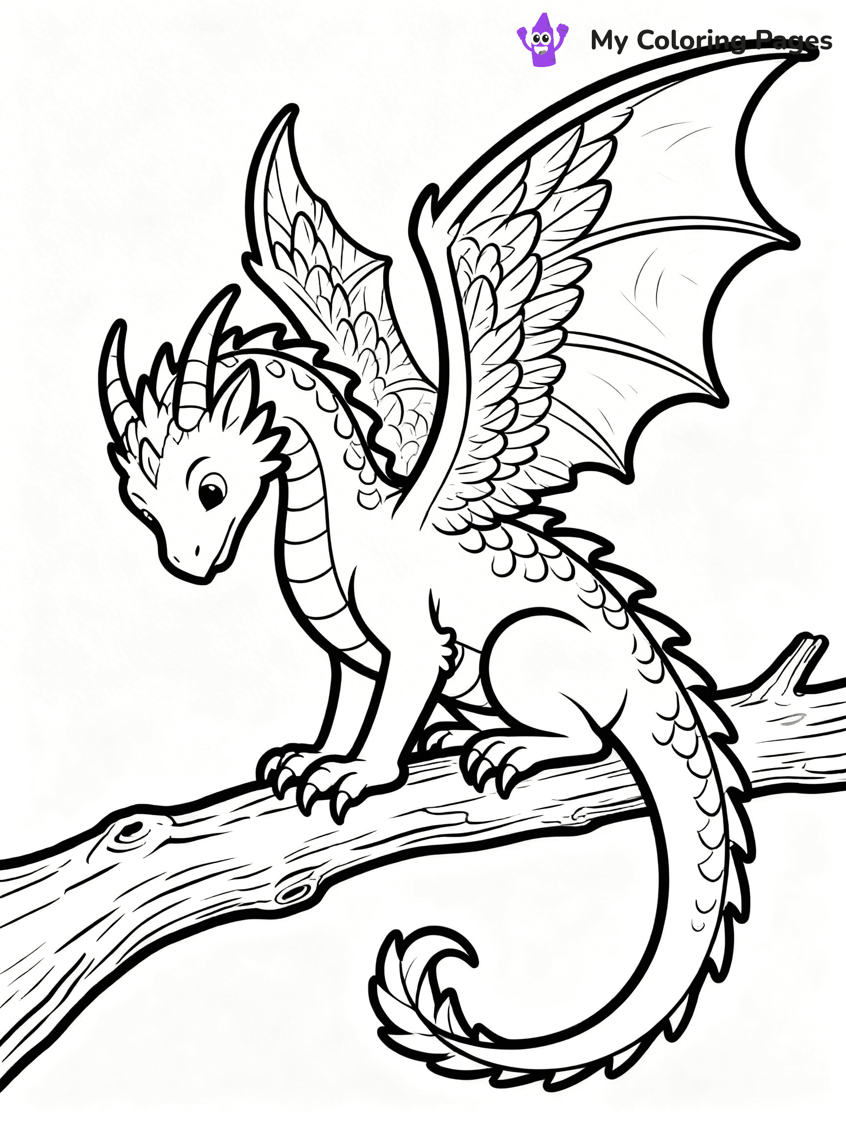 Realistic Dragon Coloring Pages For Adults - 31