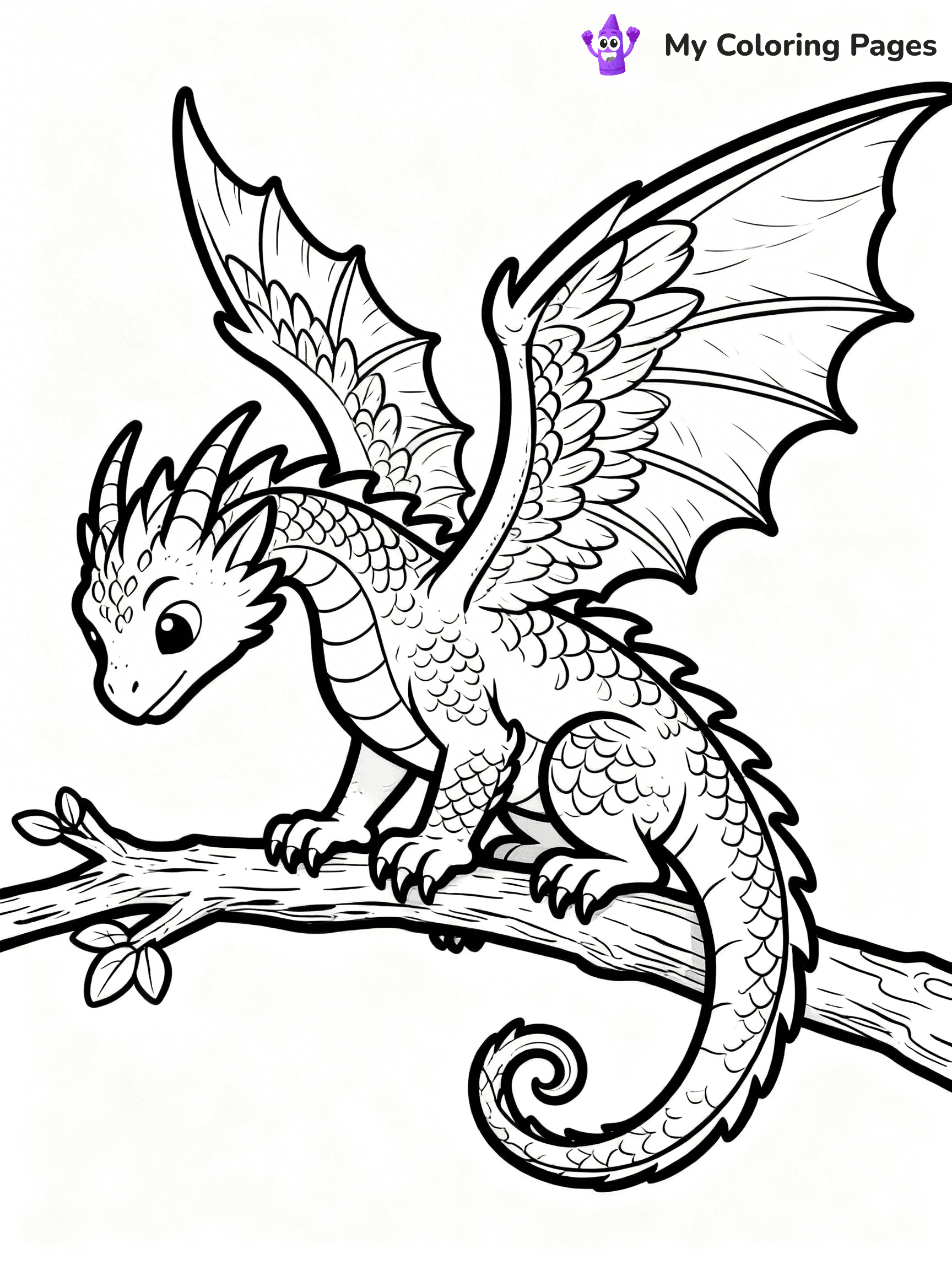 Realistic Dragon Coloring Pages For Adults - 29
