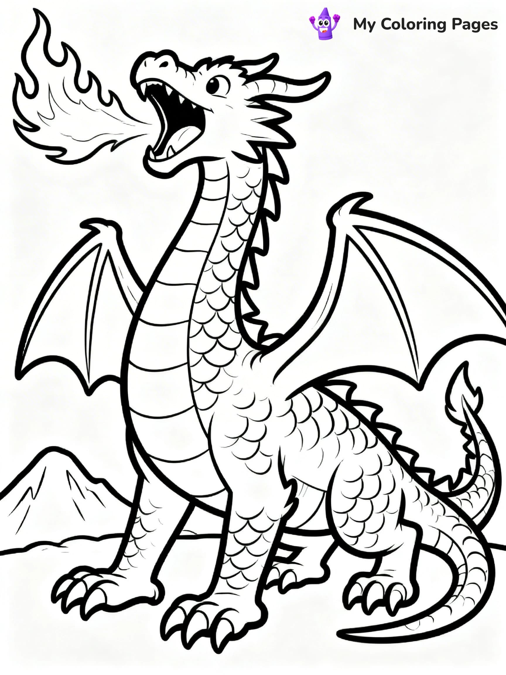 Realistic Dragon Coloring Pages For Adults - 12