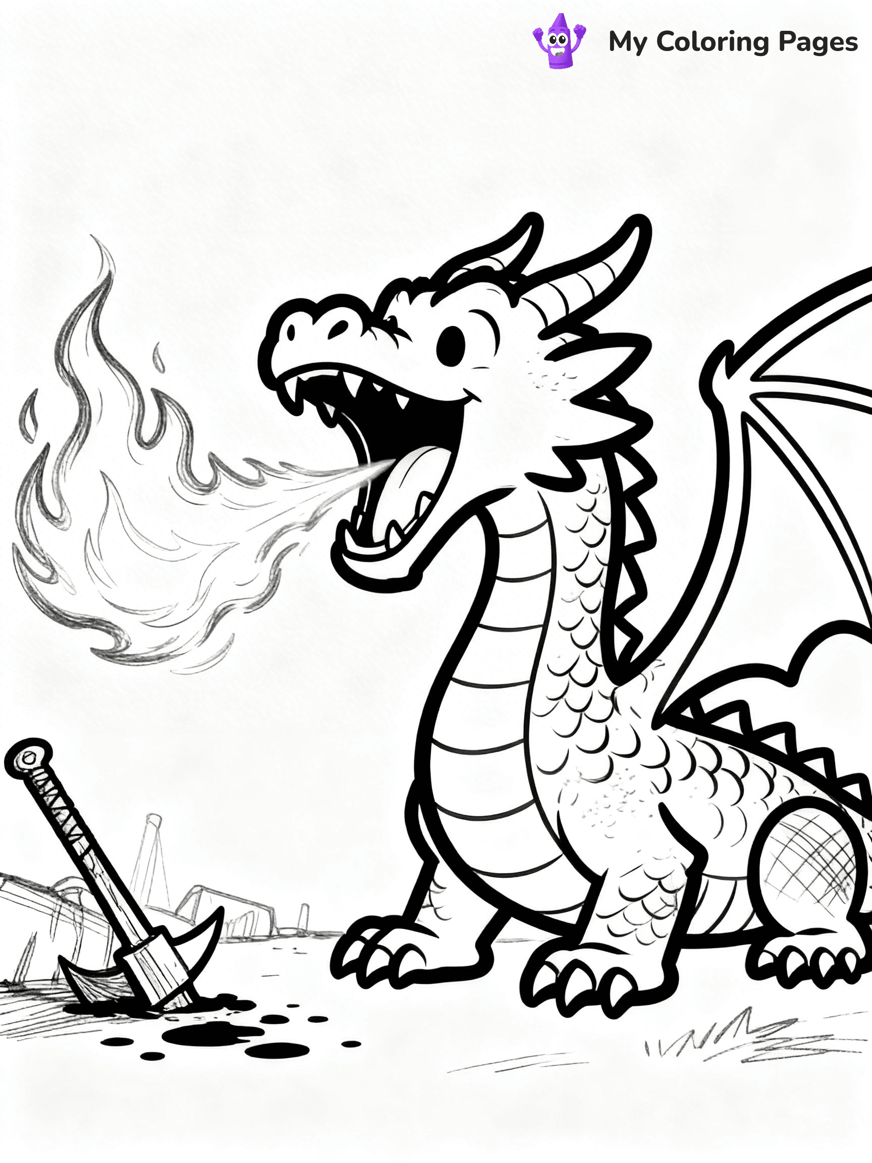 Realistic Dragon Coloring Pages For Adults - 11