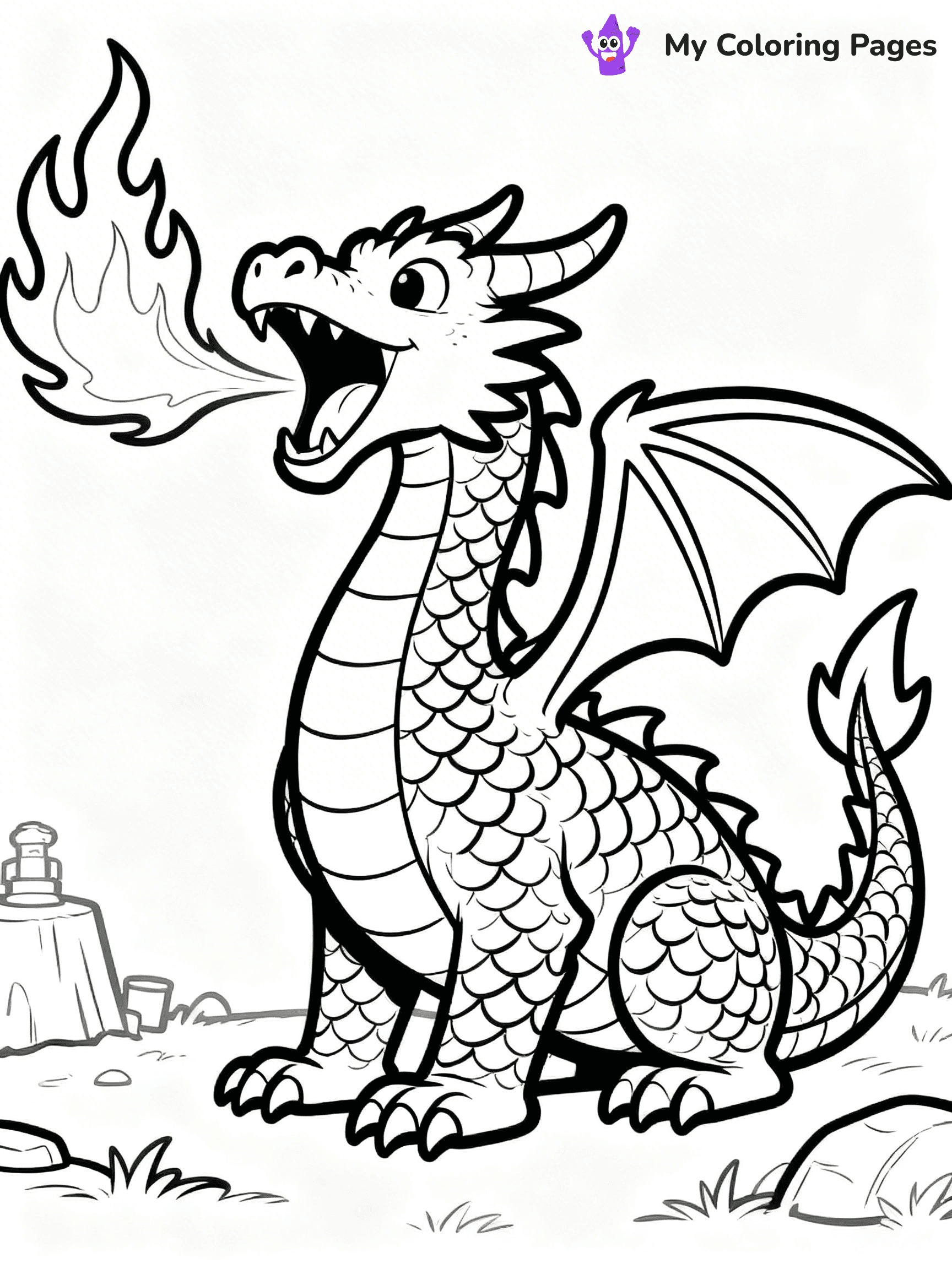Realistic Dragon Coloring Pages For Adults - 10