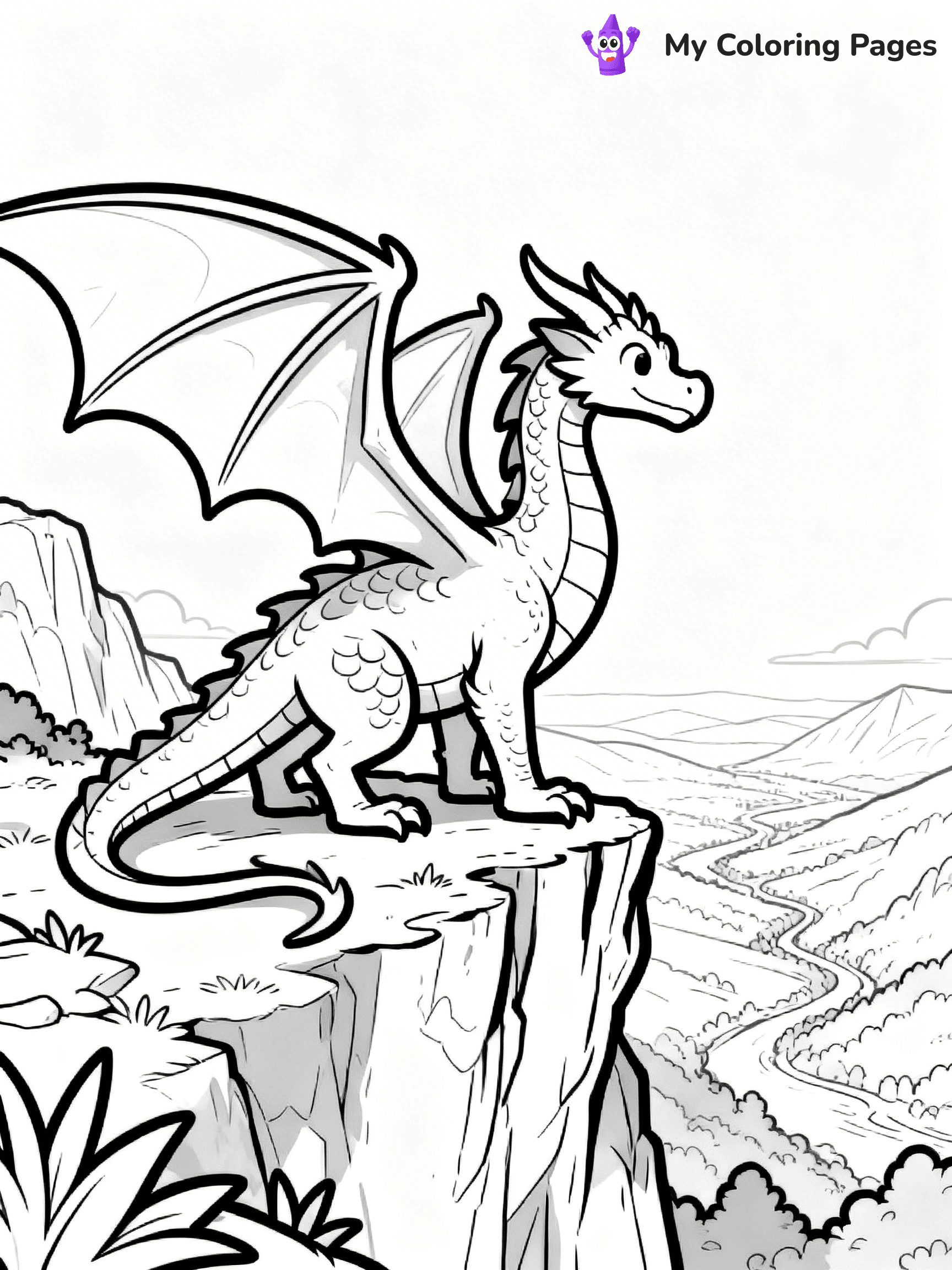 Realistic Dragon Coloring Pages For Adults - 9