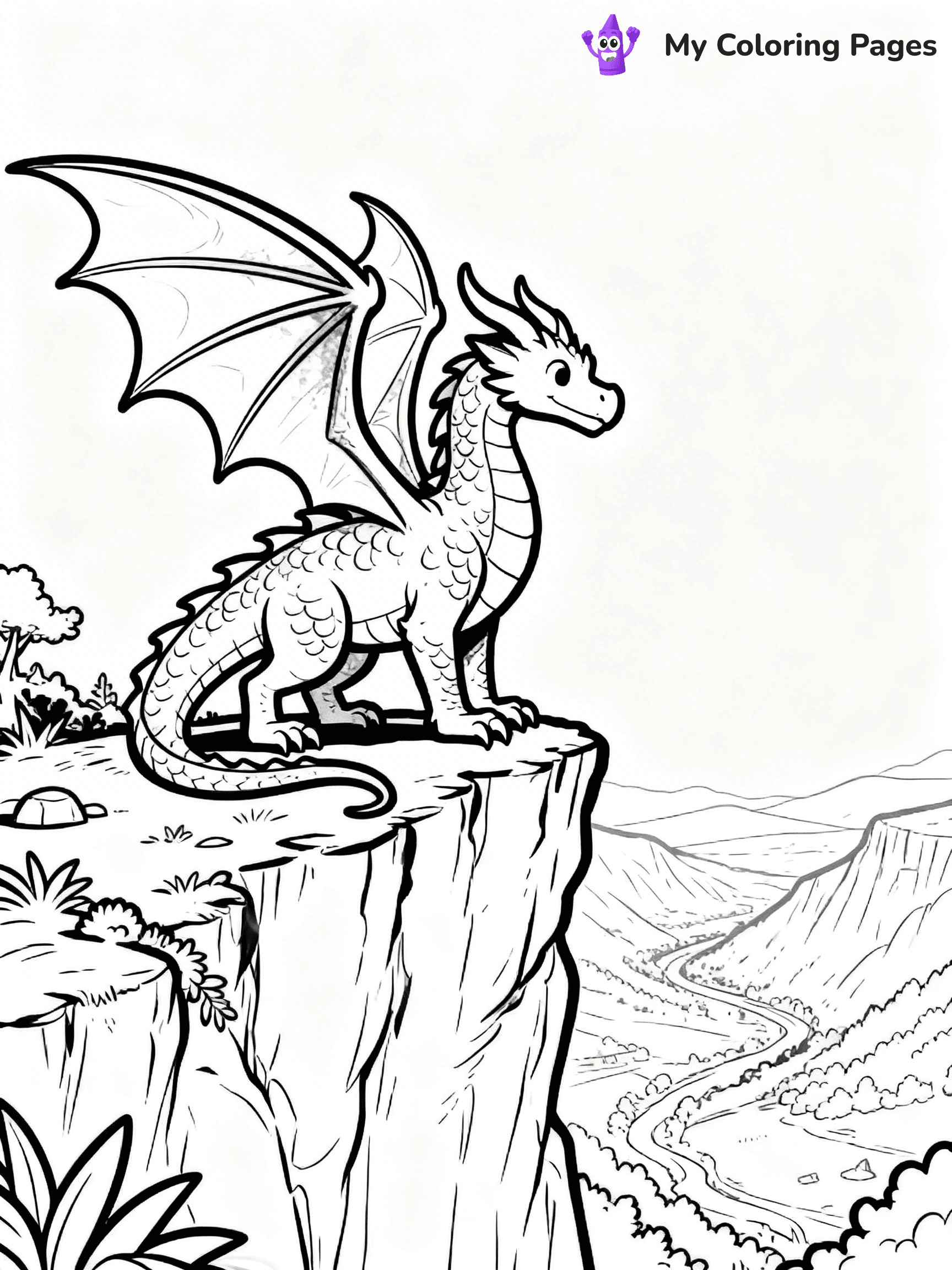 Realistic Dragon Coloring Pages For Adults - 8