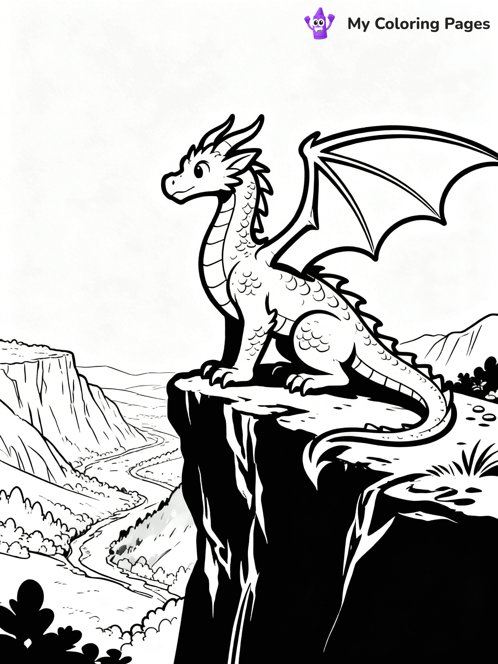 Realistic Dragon Coloring Pages For Adults - 7
