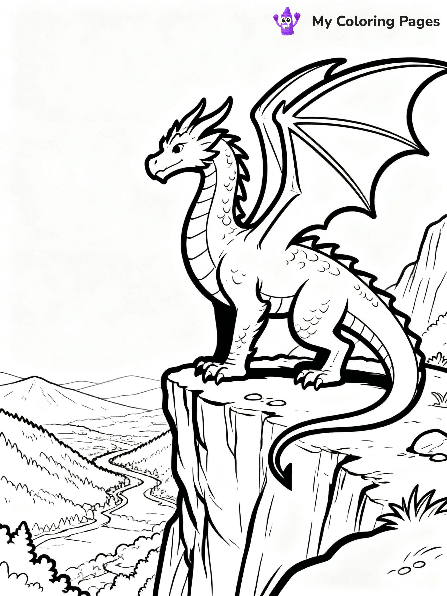 Realistic Dragon Coloring Pages For Adults - 6