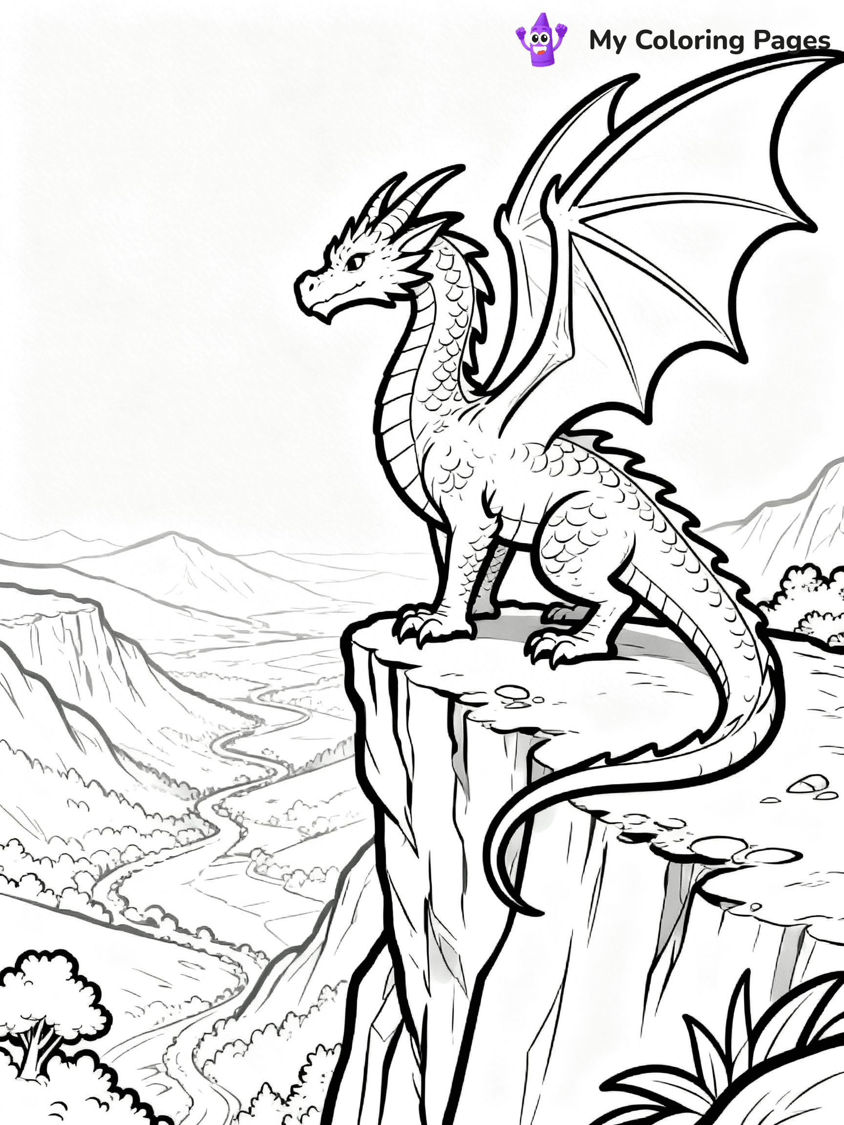 Realistic Dragon Coloring Pages For Adults - 5