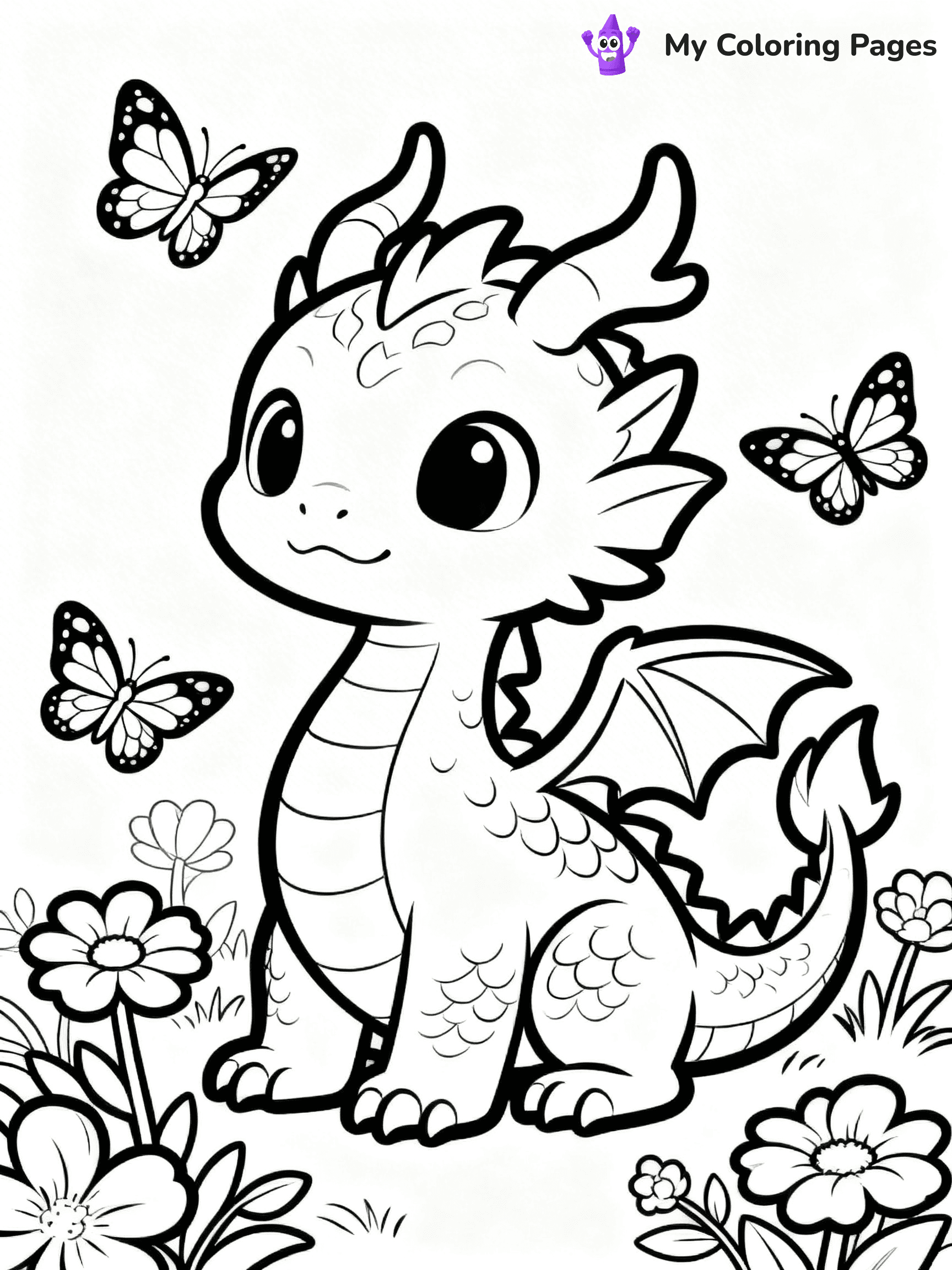 Realistic Dragon Coloring Pages For Adults - 1