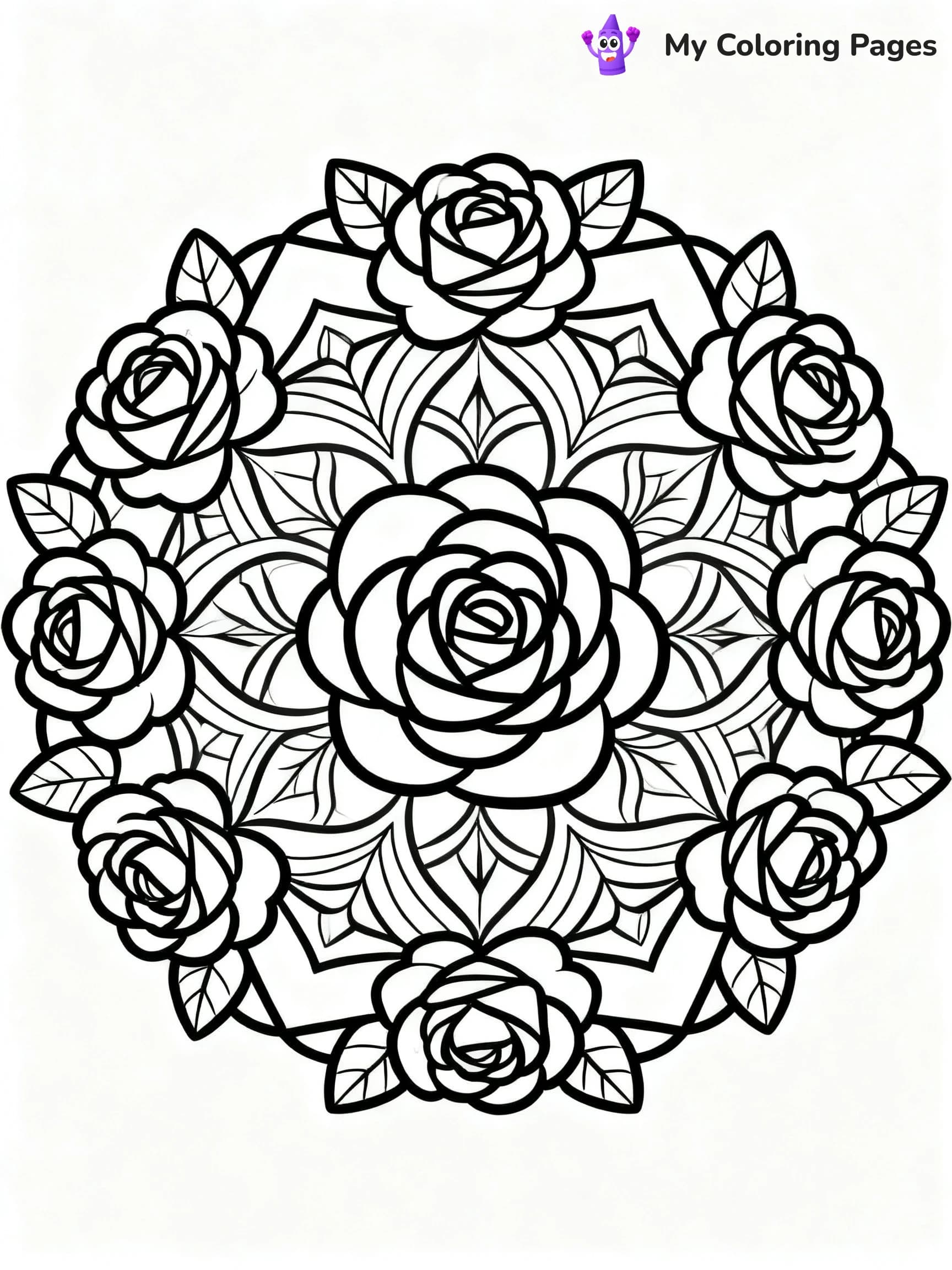 Rose Mandala Coloring Pages - 21