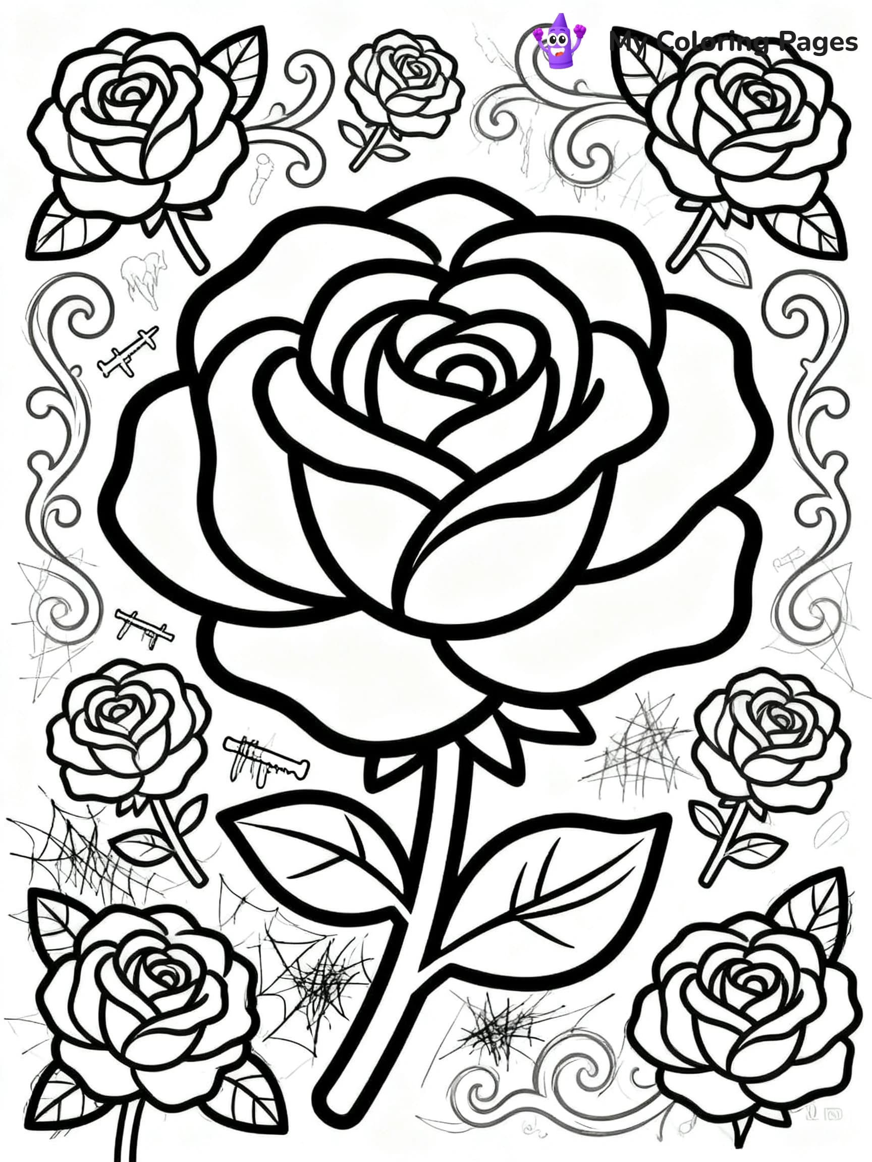 Rose Mandala Coloring Pages - 5