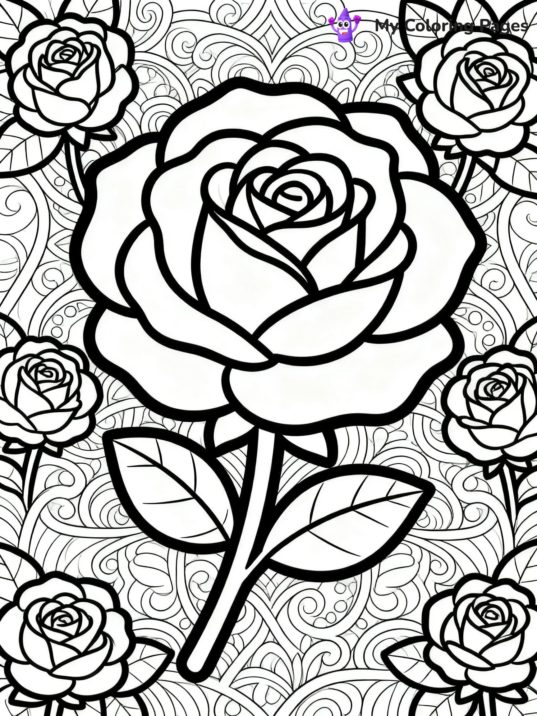 Rose Mandala Coloring Pages - 2