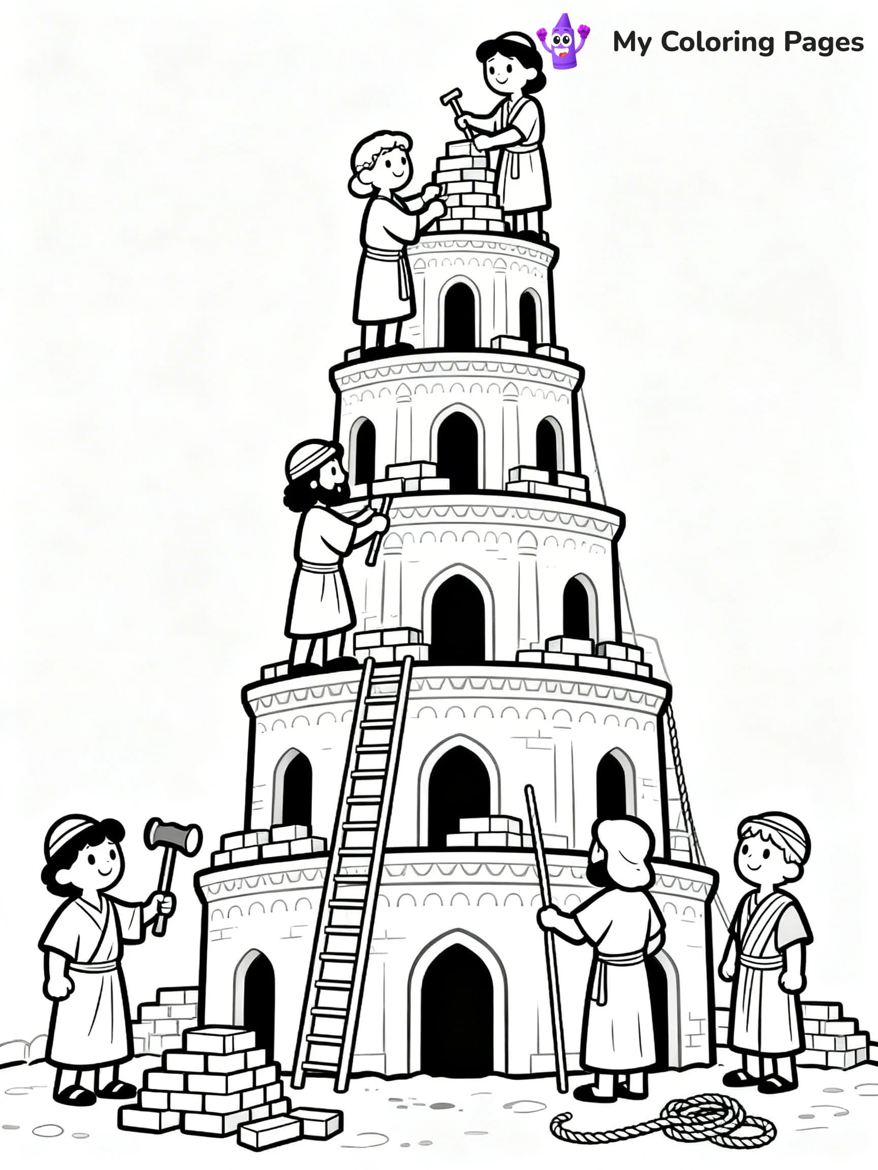 Tower of Babel Coloring Pages - 16