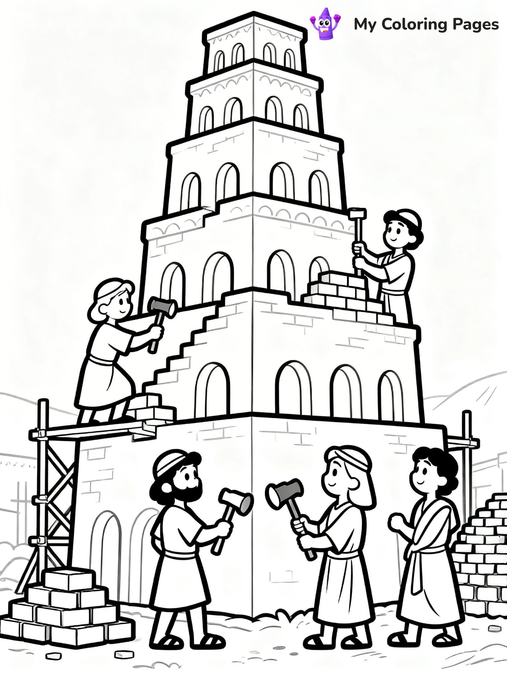 Tower of Babel Coloring Pages - 15