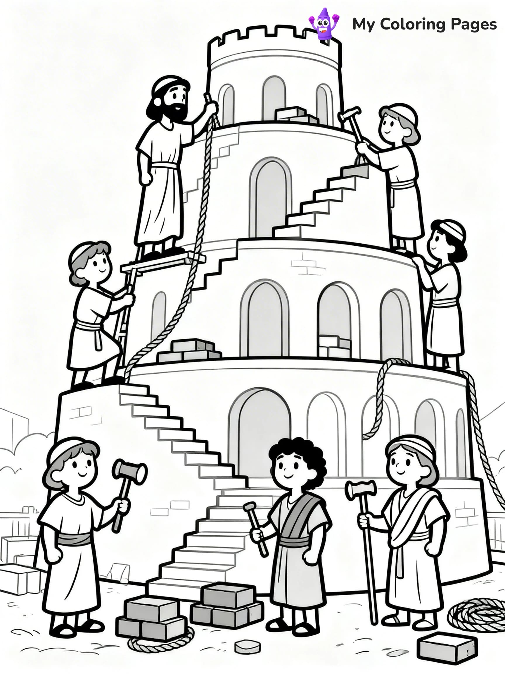 Tower of Babel Coloring Pages - 14